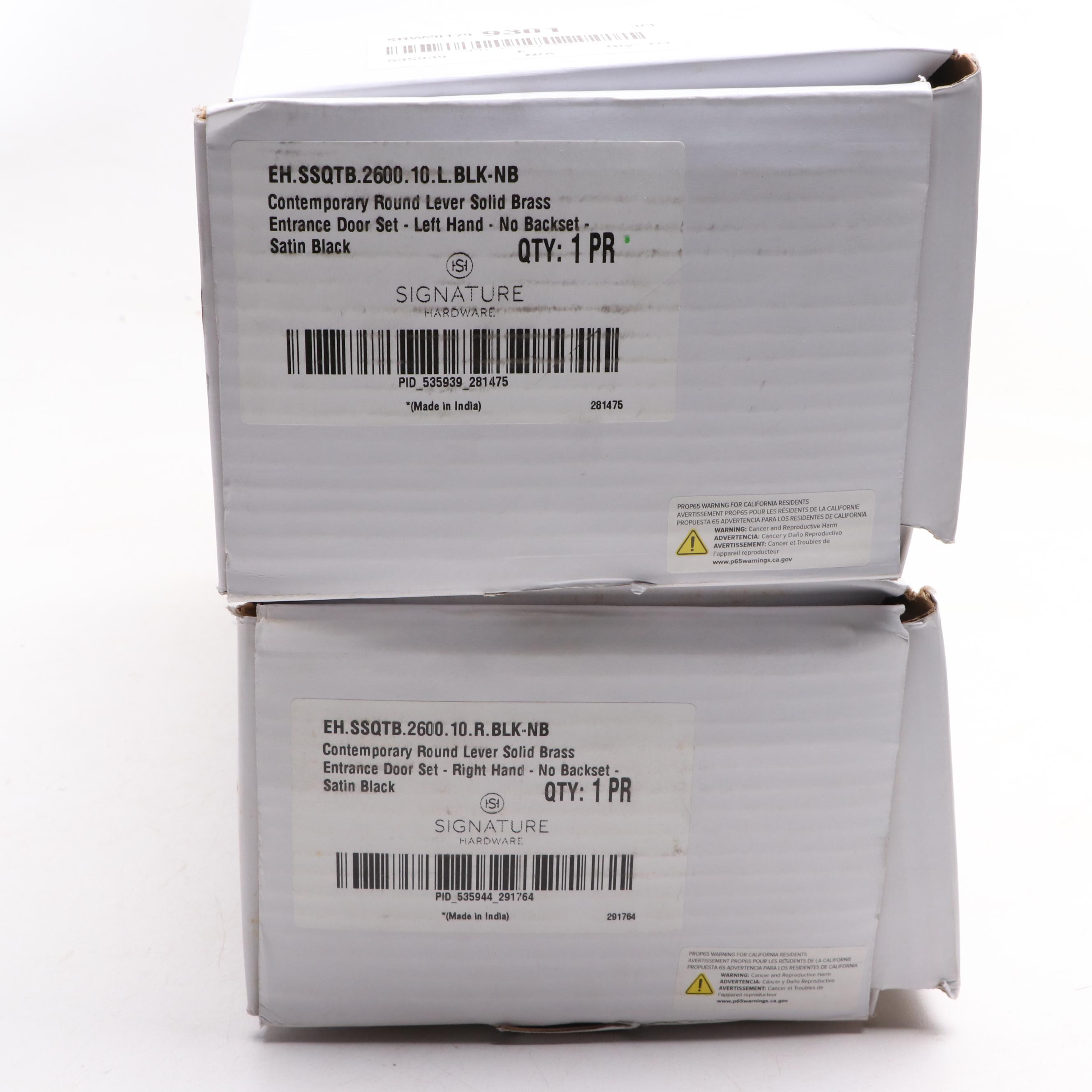 Signature Hardware Satin Black Brass Door Handles