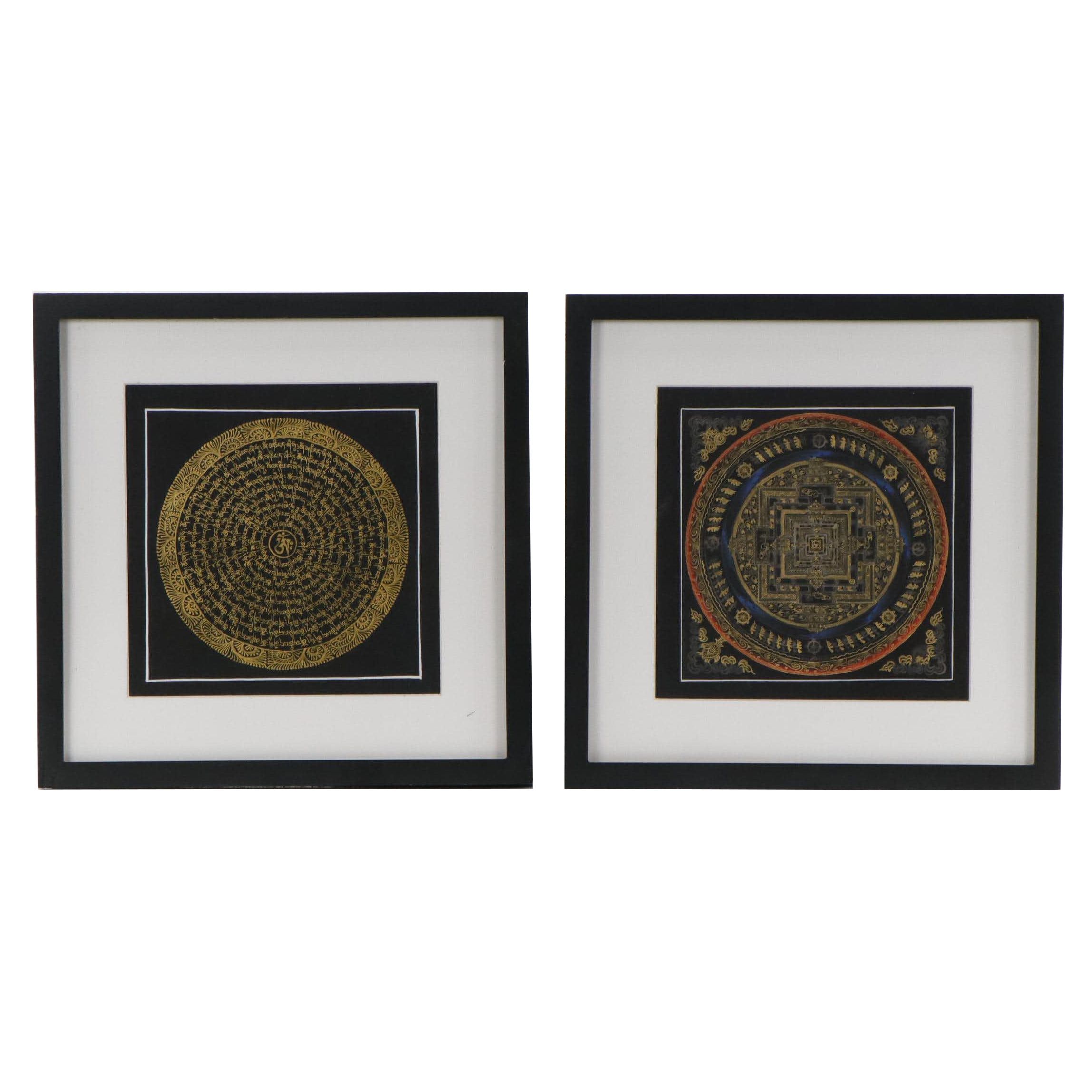 Tibetan Mandala Thangka Gouache Paintings