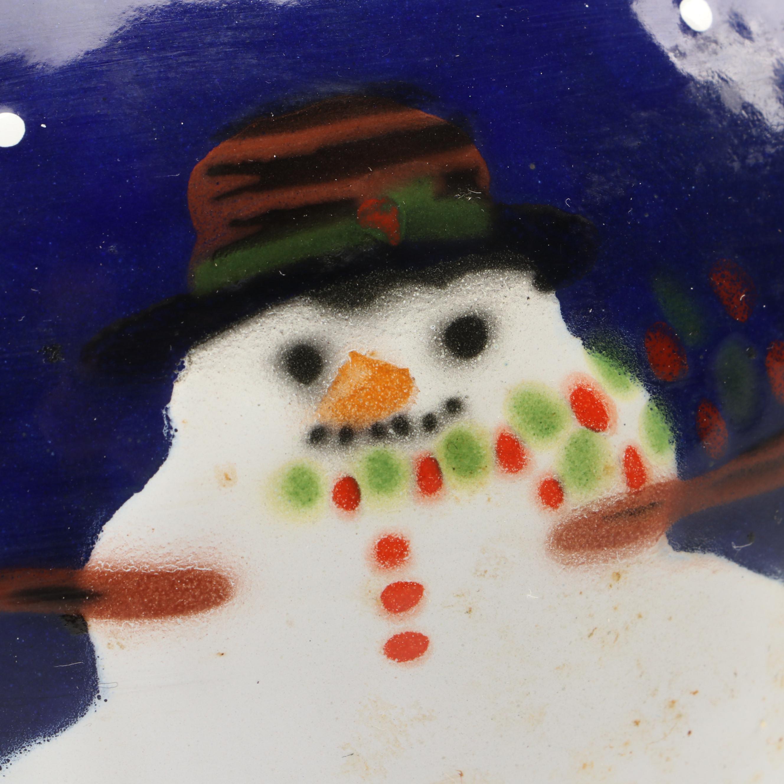 The Golden Rabbit Enamelware Tea Kettle and Other Snowman Themed Tableware