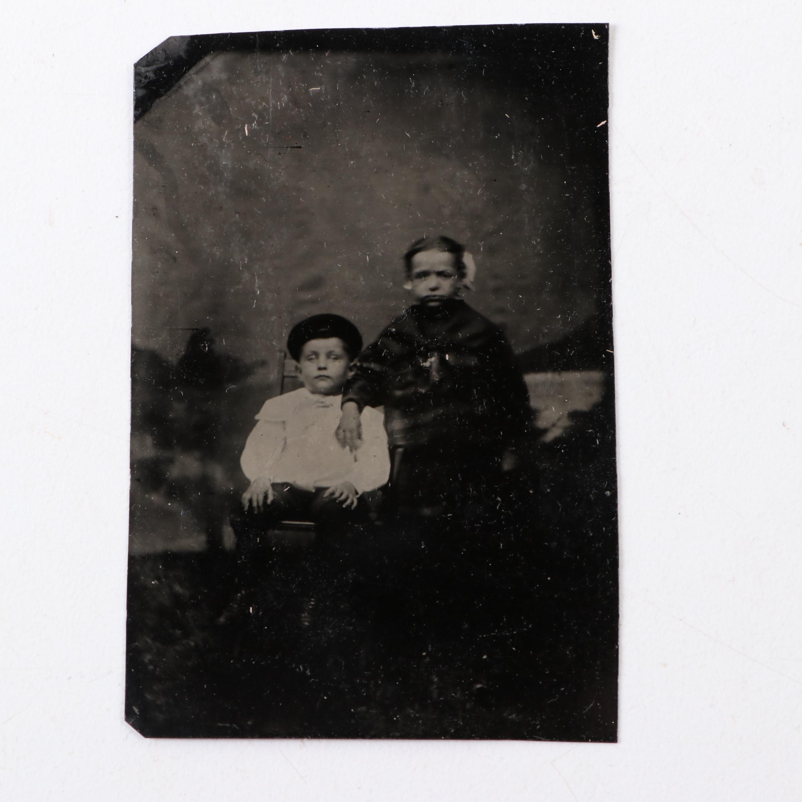 Photograph and Souvenir Postcards with Tintype
