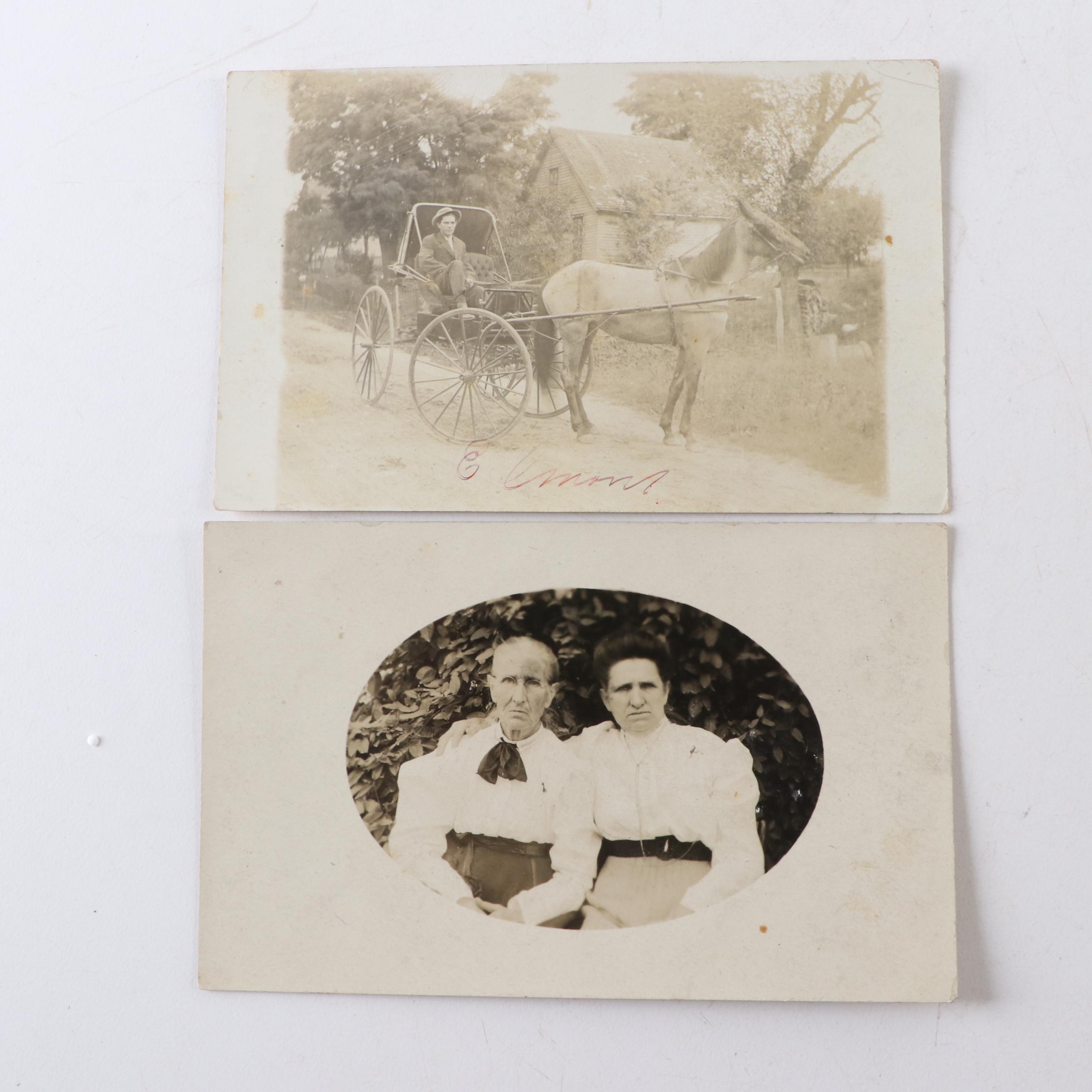 Photograph and Souvenir Postcards with Tintype