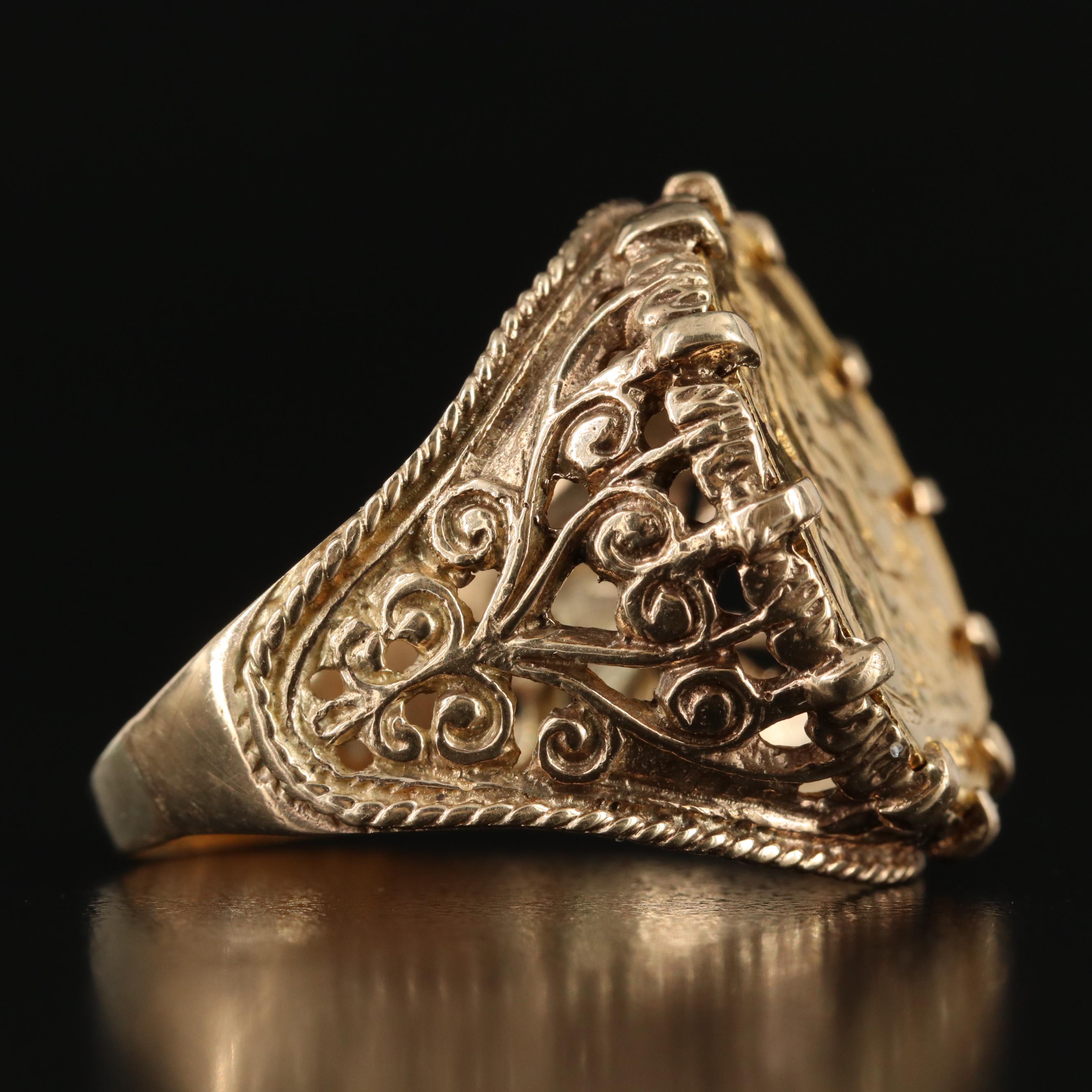 10K Ring with 1913 British Gold Sovereign Coin
