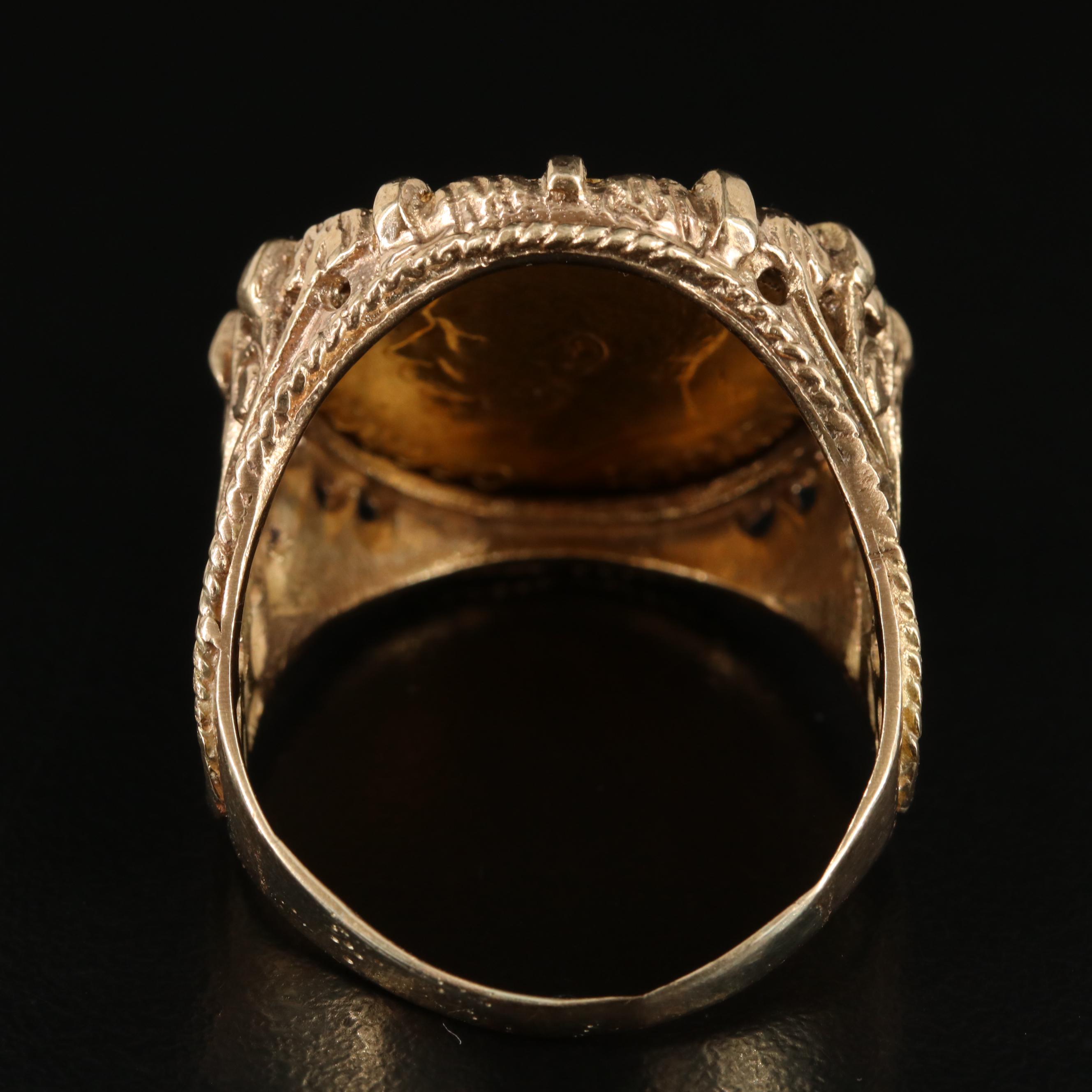 10K Ring with 1913 British Gold Sovereign Coin