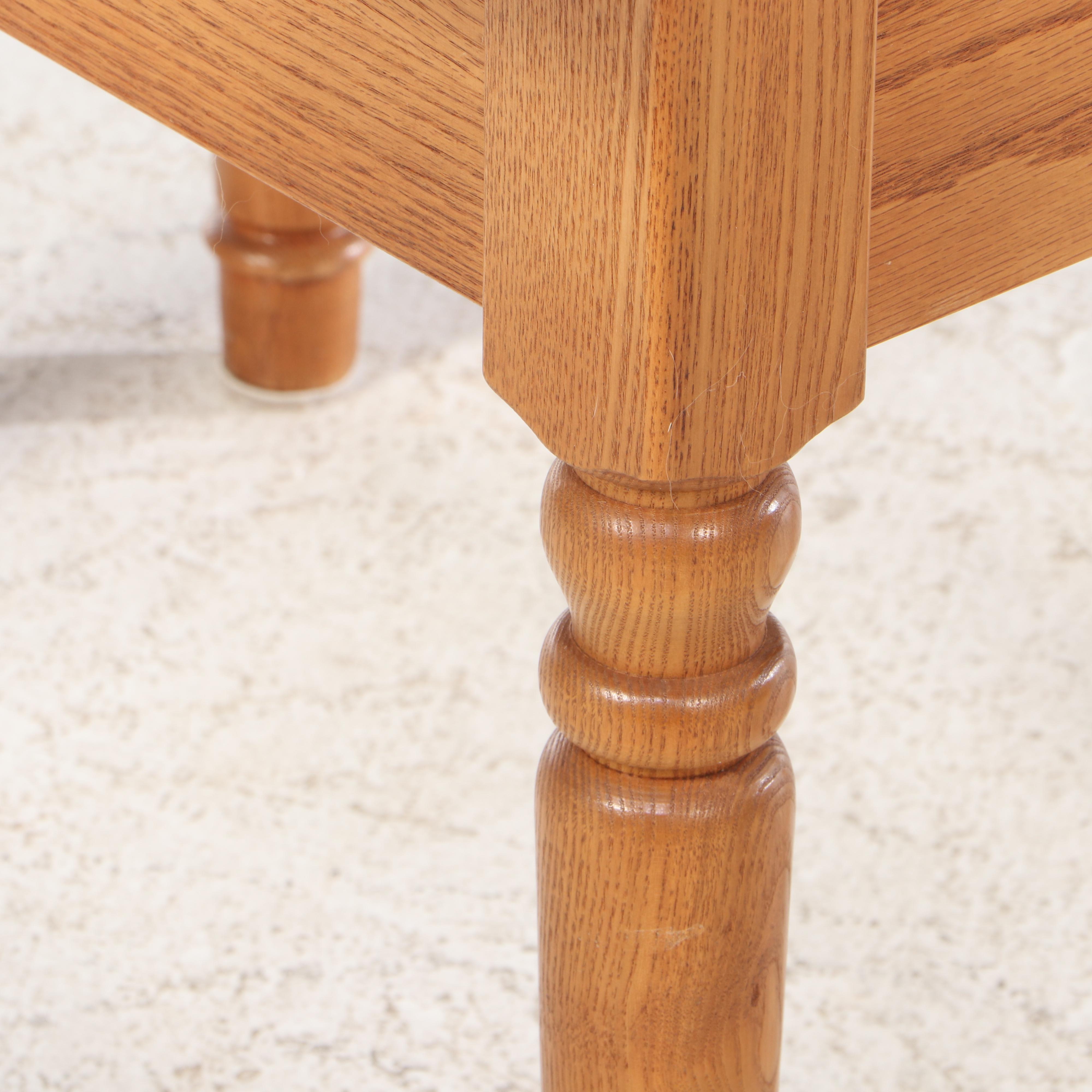 American Primitive Style Oak Drop-Leaf End Table