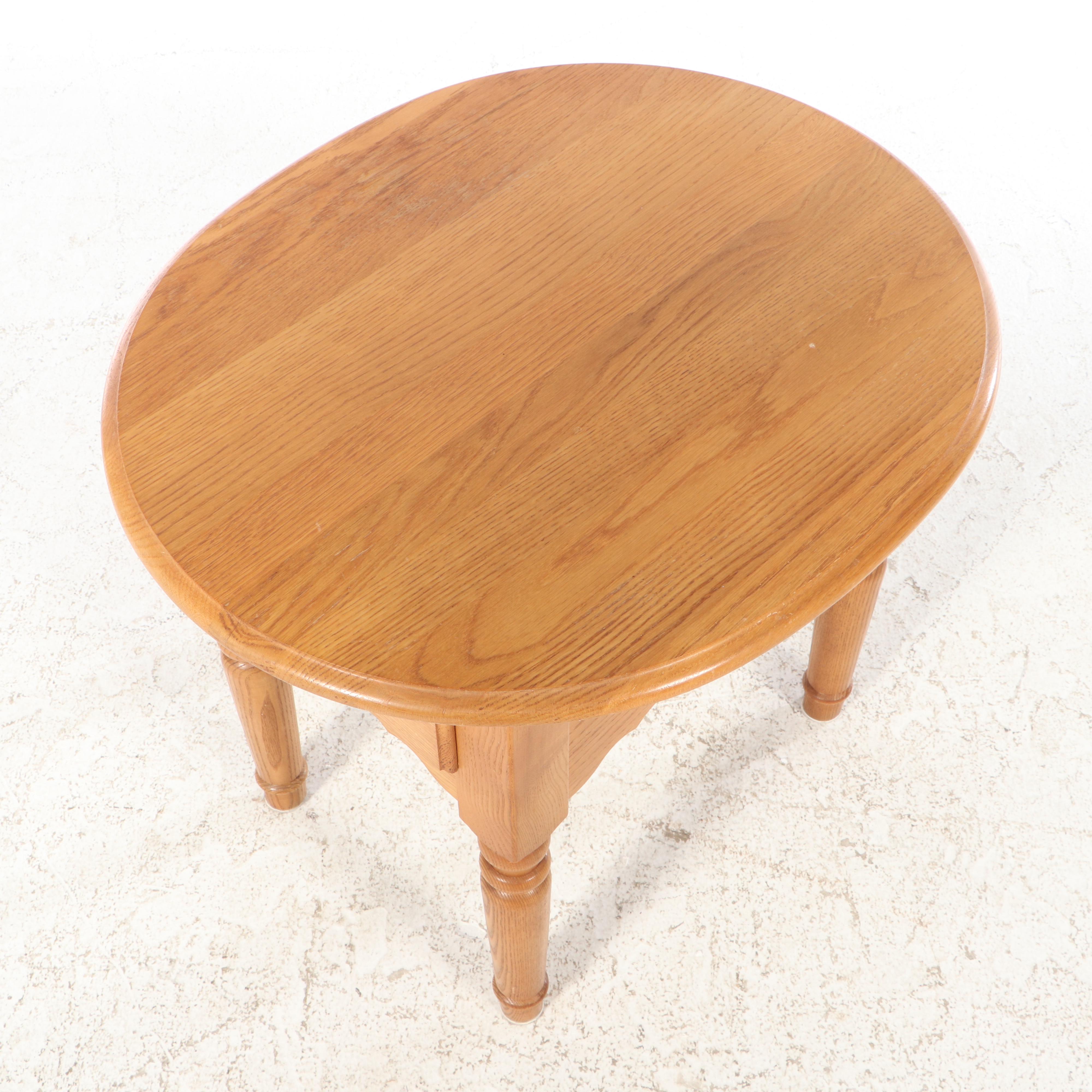 American Primitive Style Oak End Table