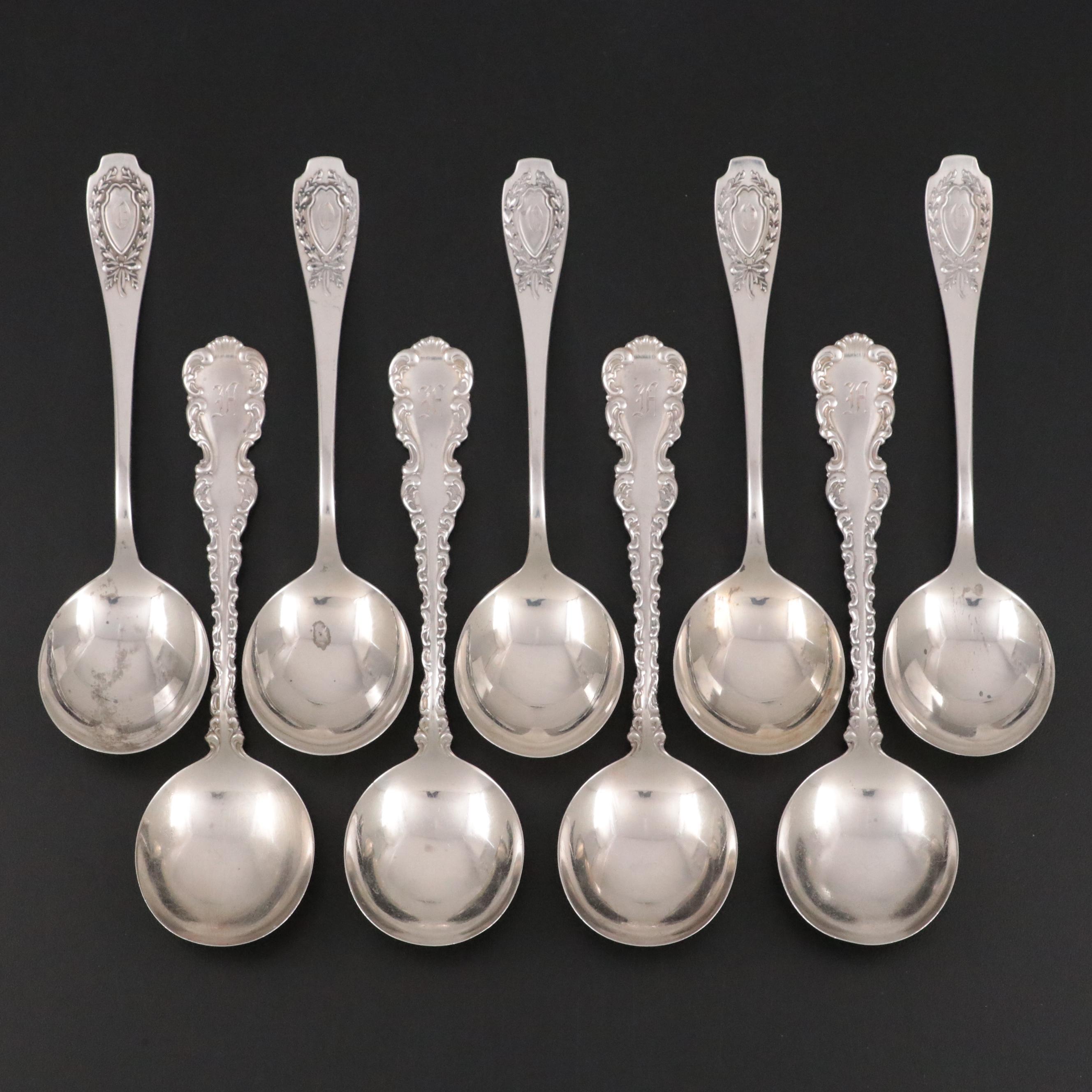 Whiting Manufacturing Co. "Louis XV" and Alvin "Apollo" Sterling Soup Spoons