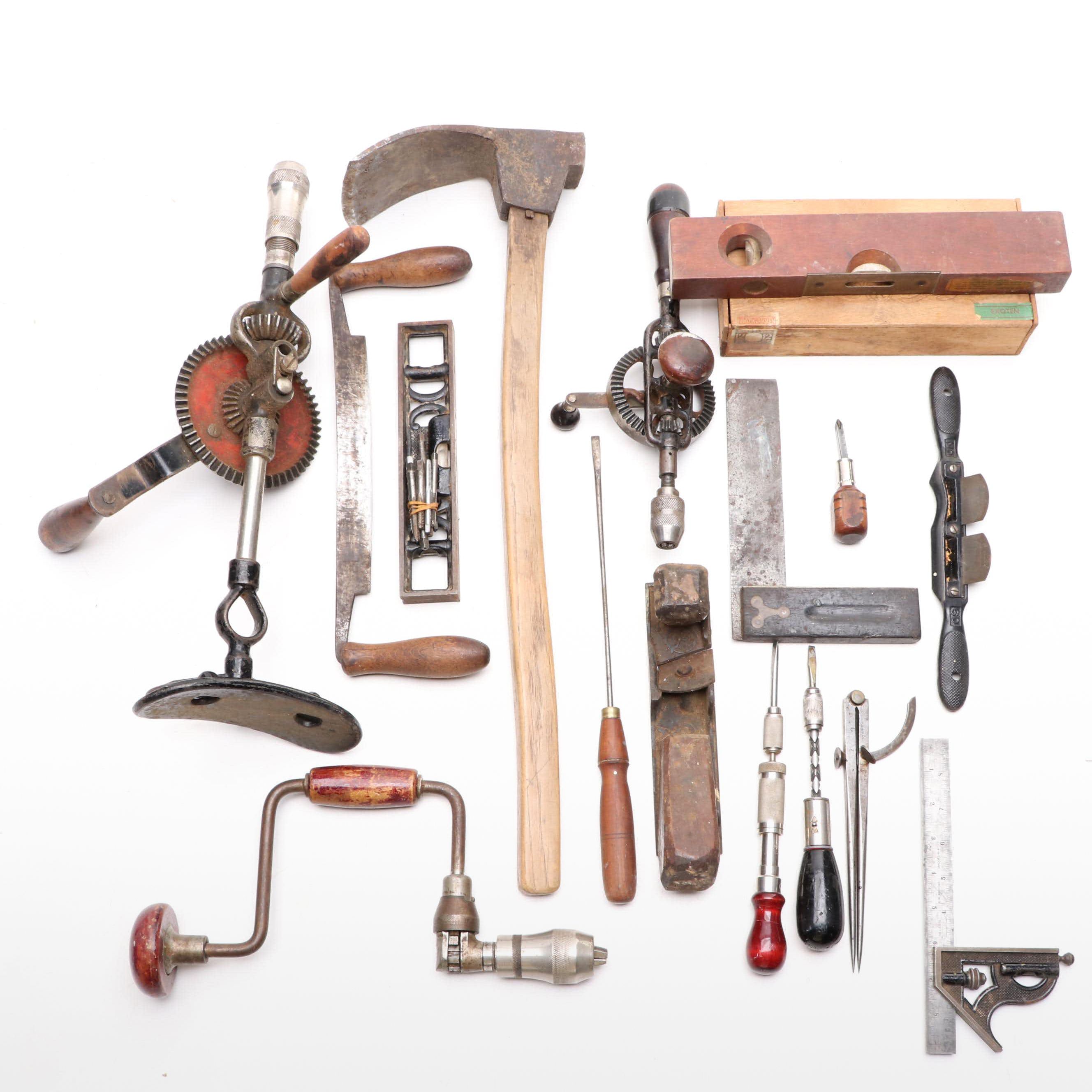 Millers Falls Hand Drill with Other Primitive Hand Tools