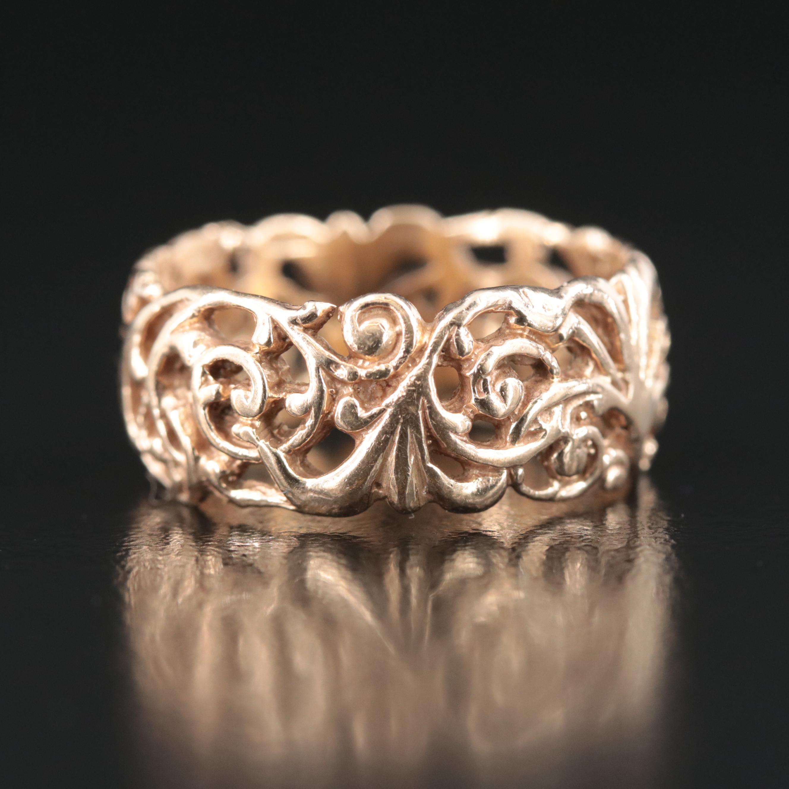 14K Scrollwork Band