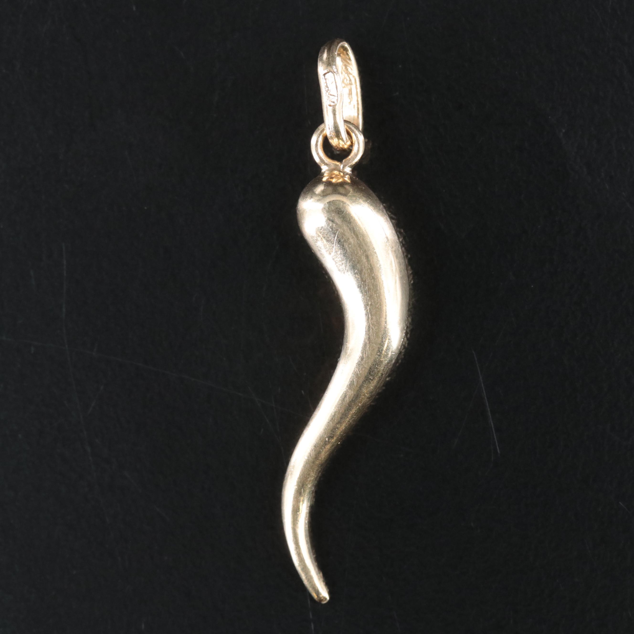 14K Cornicello Pendant