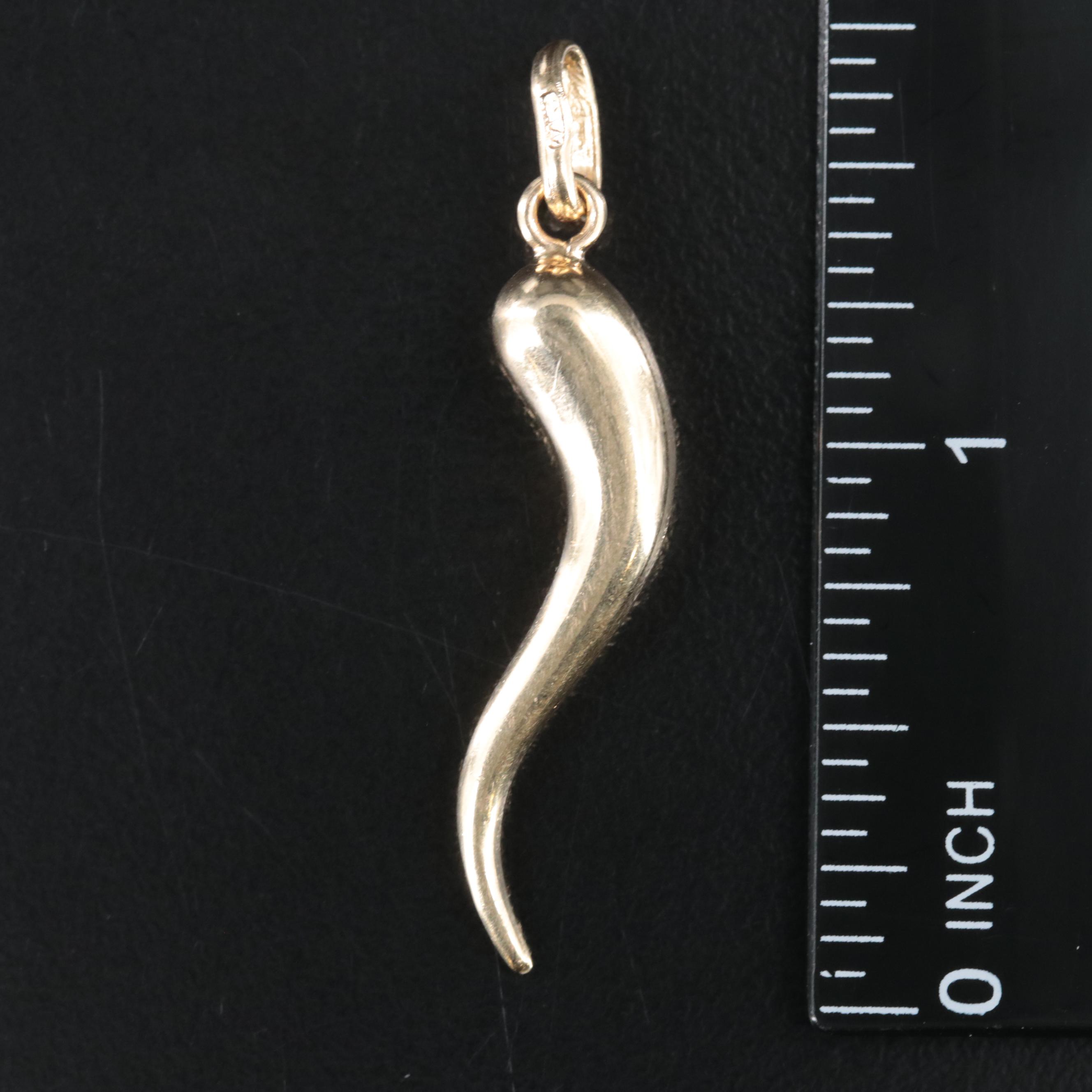 14K Cornicello Pendant