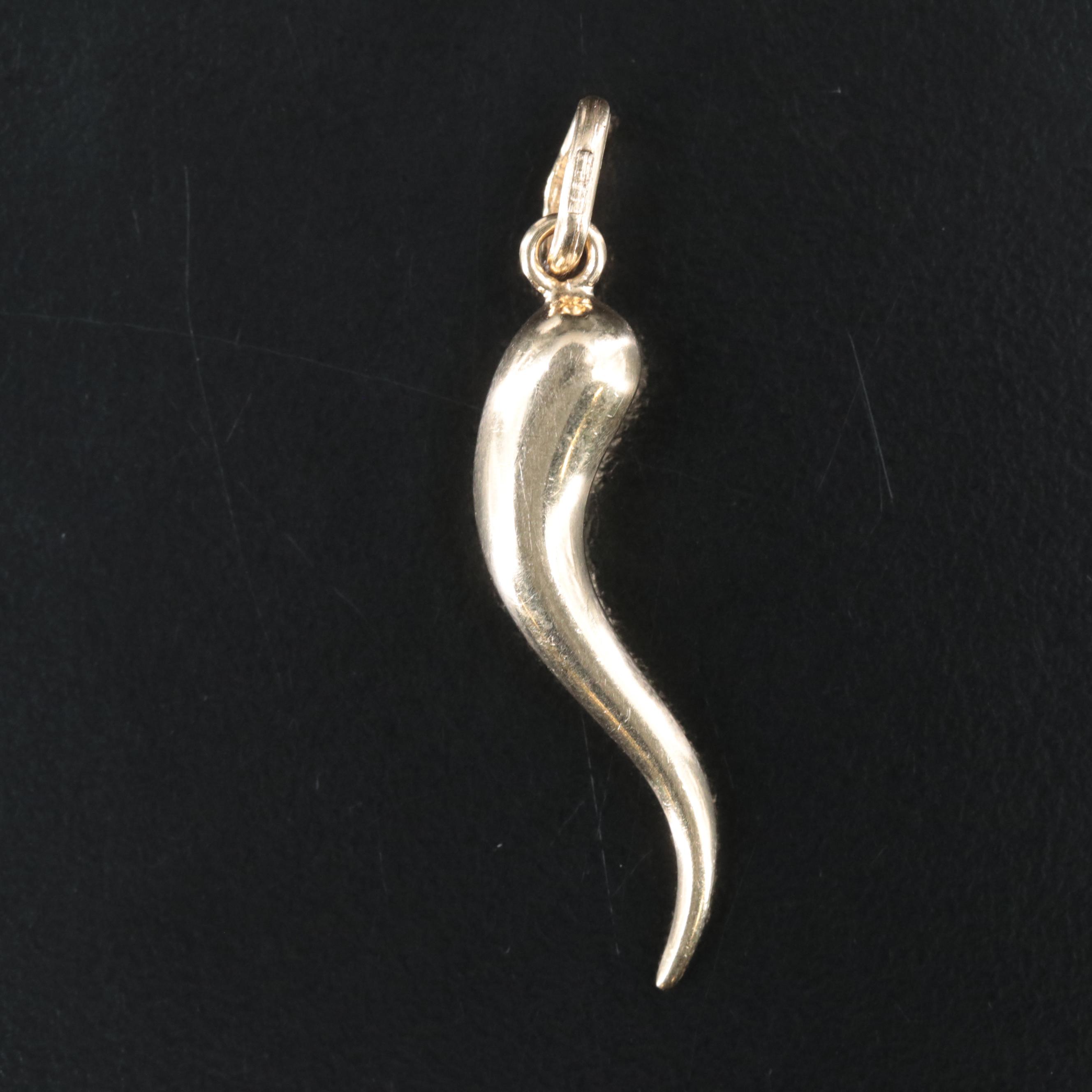 14K Cornicello Pendant