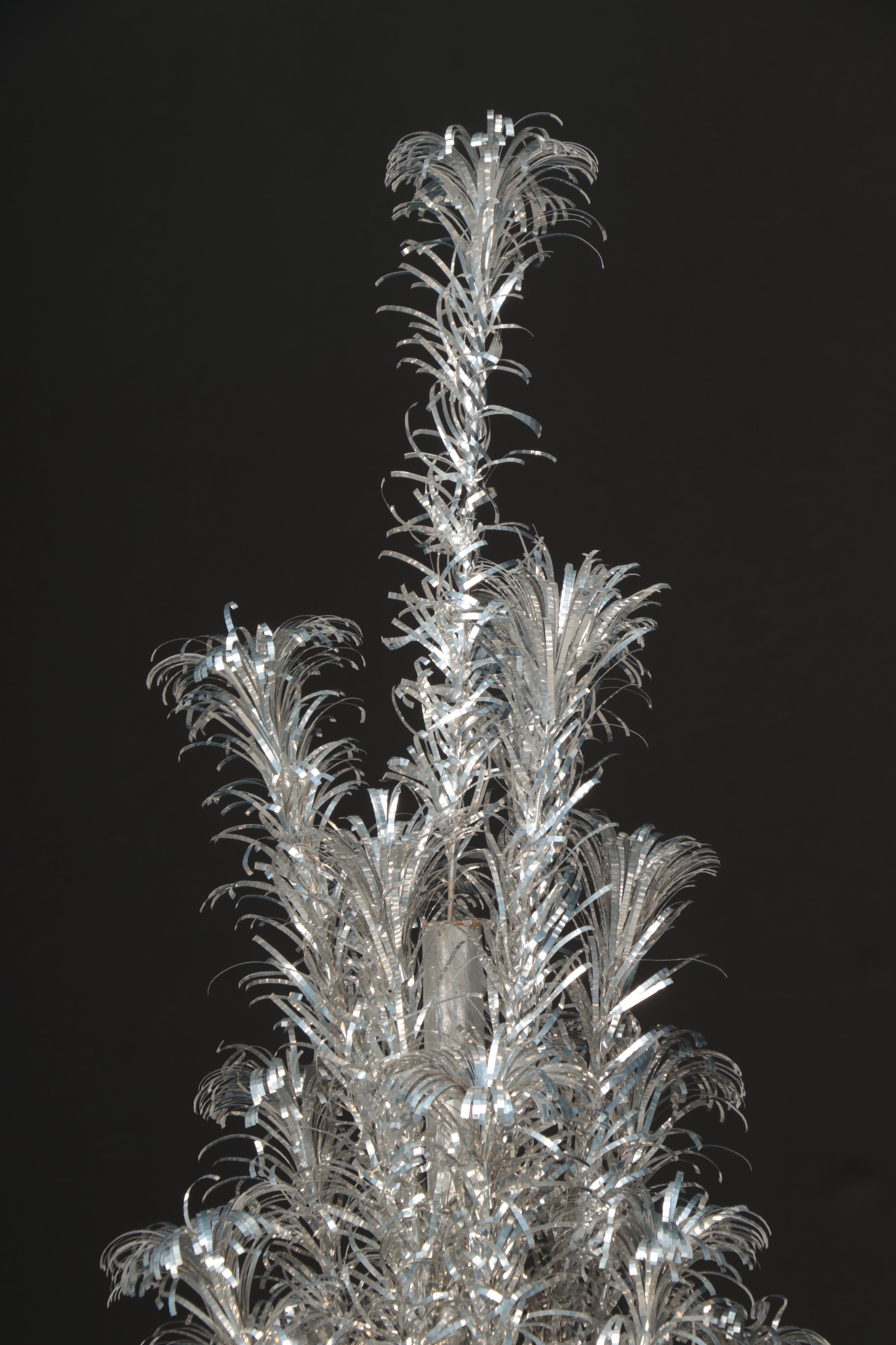 Evergleam Aluminum Pom Pom Tree with Color Wheel and Other Christmas Decor