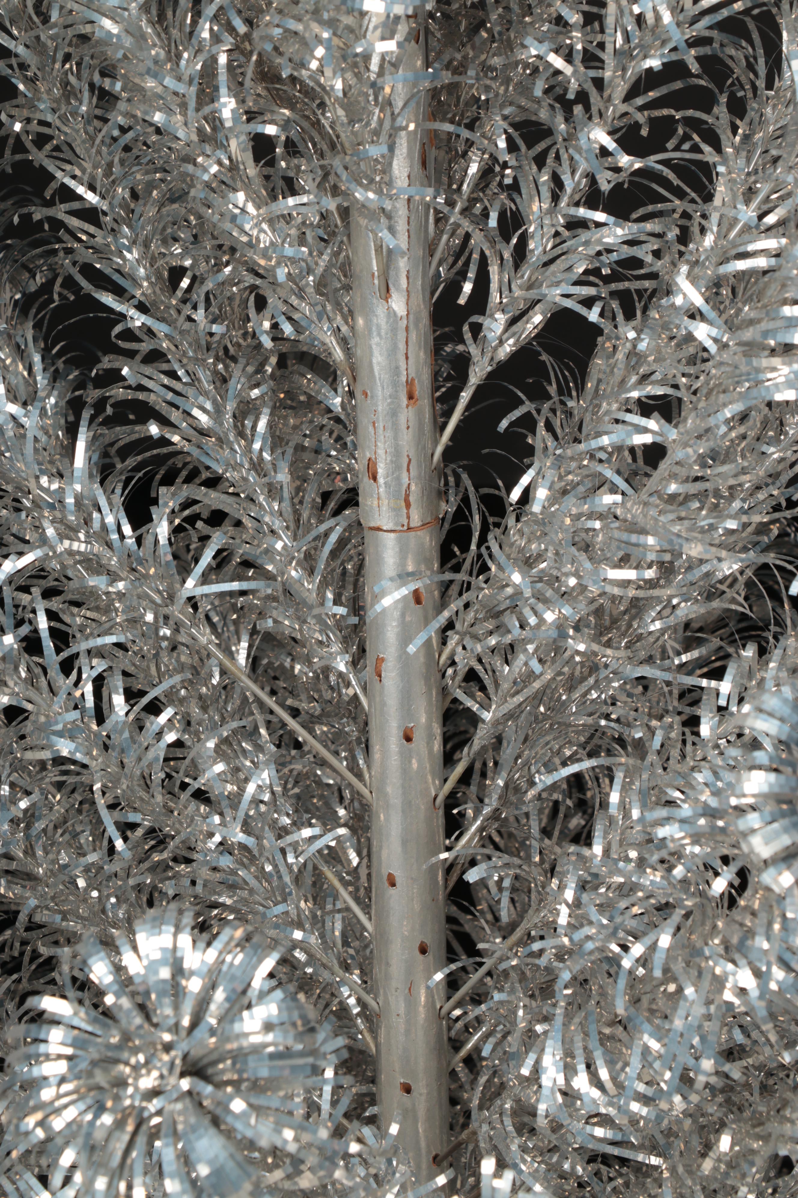 Evergleam Aluminum Pom Pom Tree with Color Wheel and Other Christmas Decor