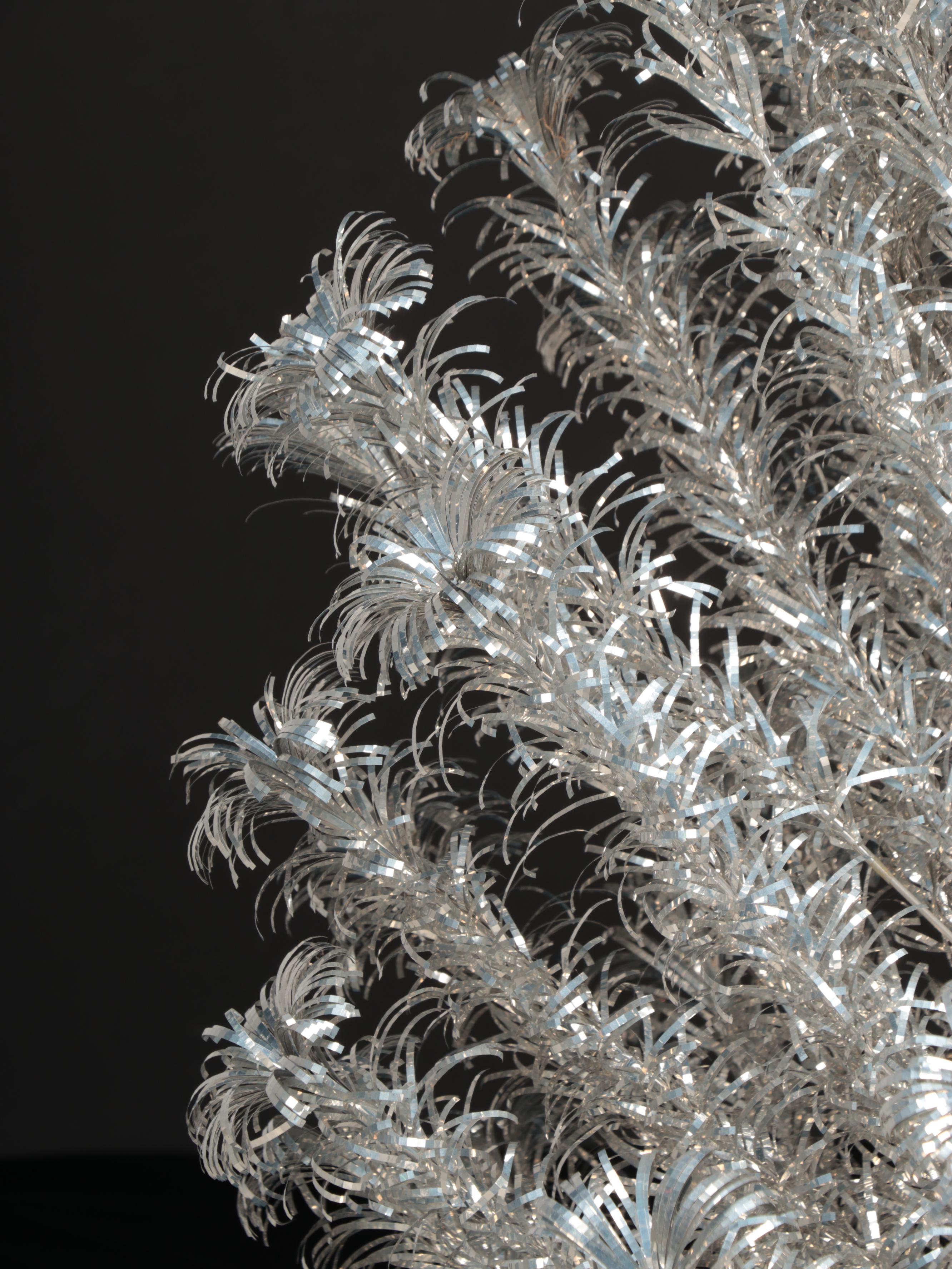 Evergleam Aluminum Pom Pom Tree with Color Wheel and Other Christmas Decor