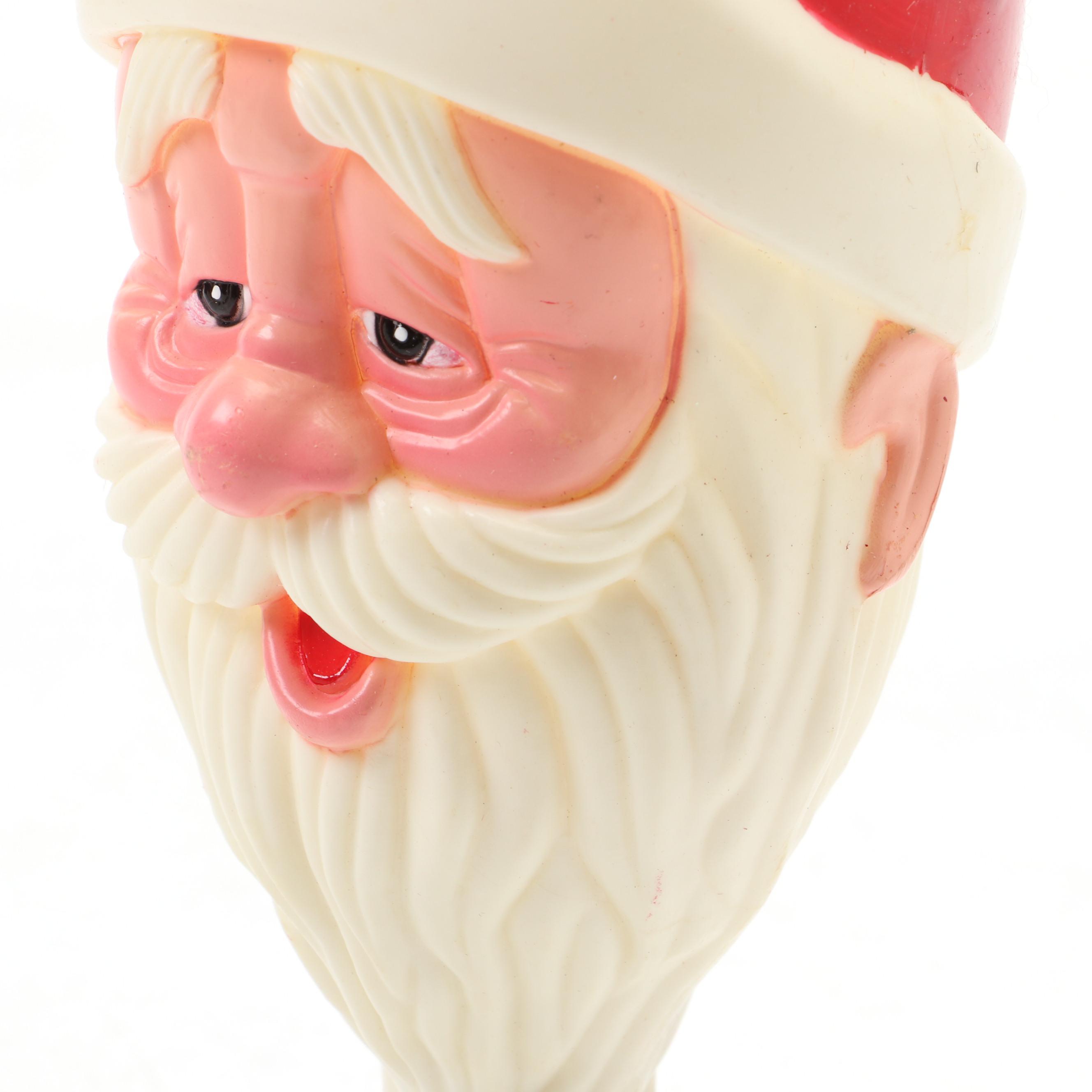 Mold Blown Plastic Santa Shaped Goblets