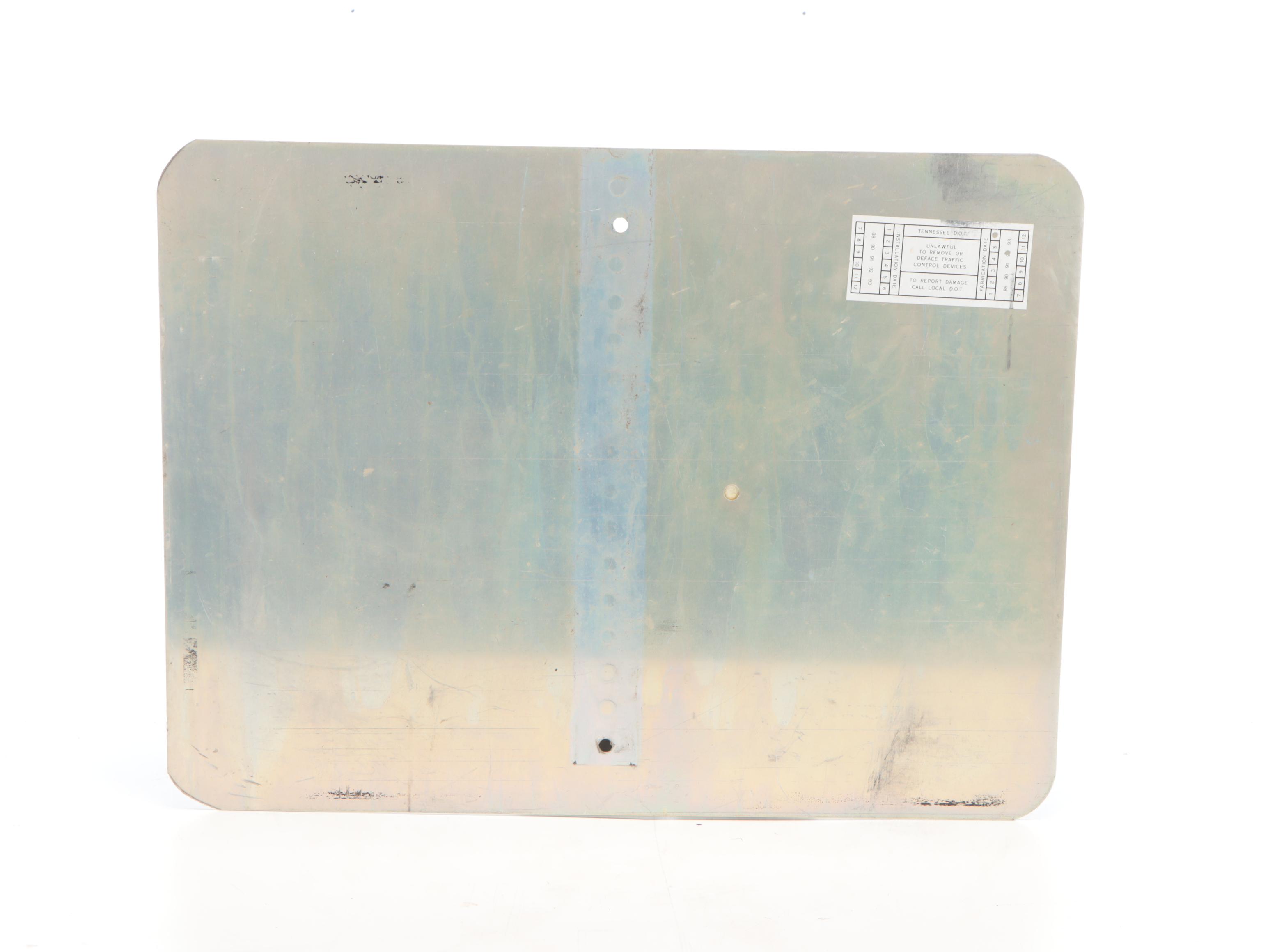 Tennessee DOT Reflective "No Dumping Allowed" Metal Sign