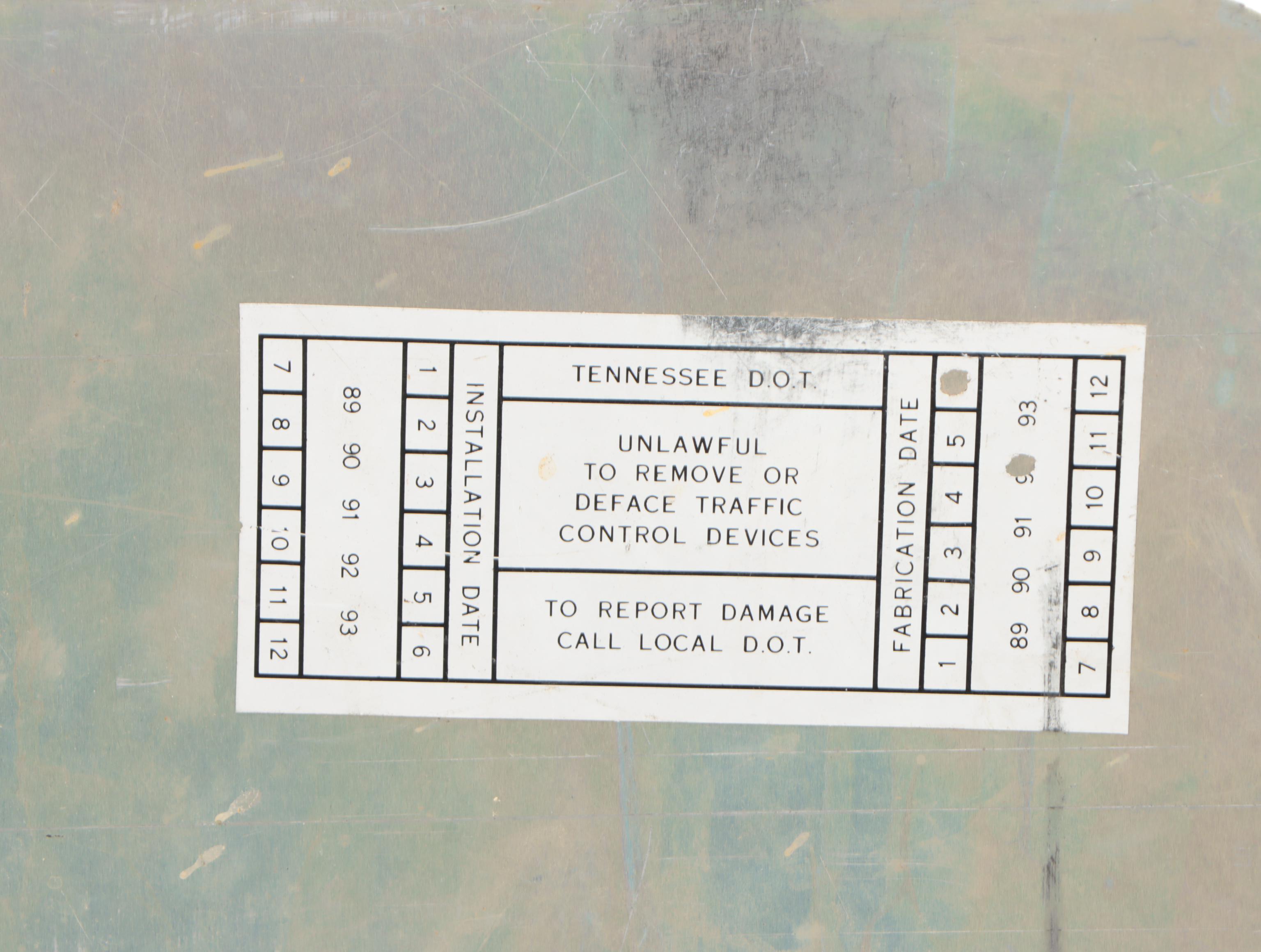 Tennessee DOT Reflective "No Dumping Allowed" Metal Sign