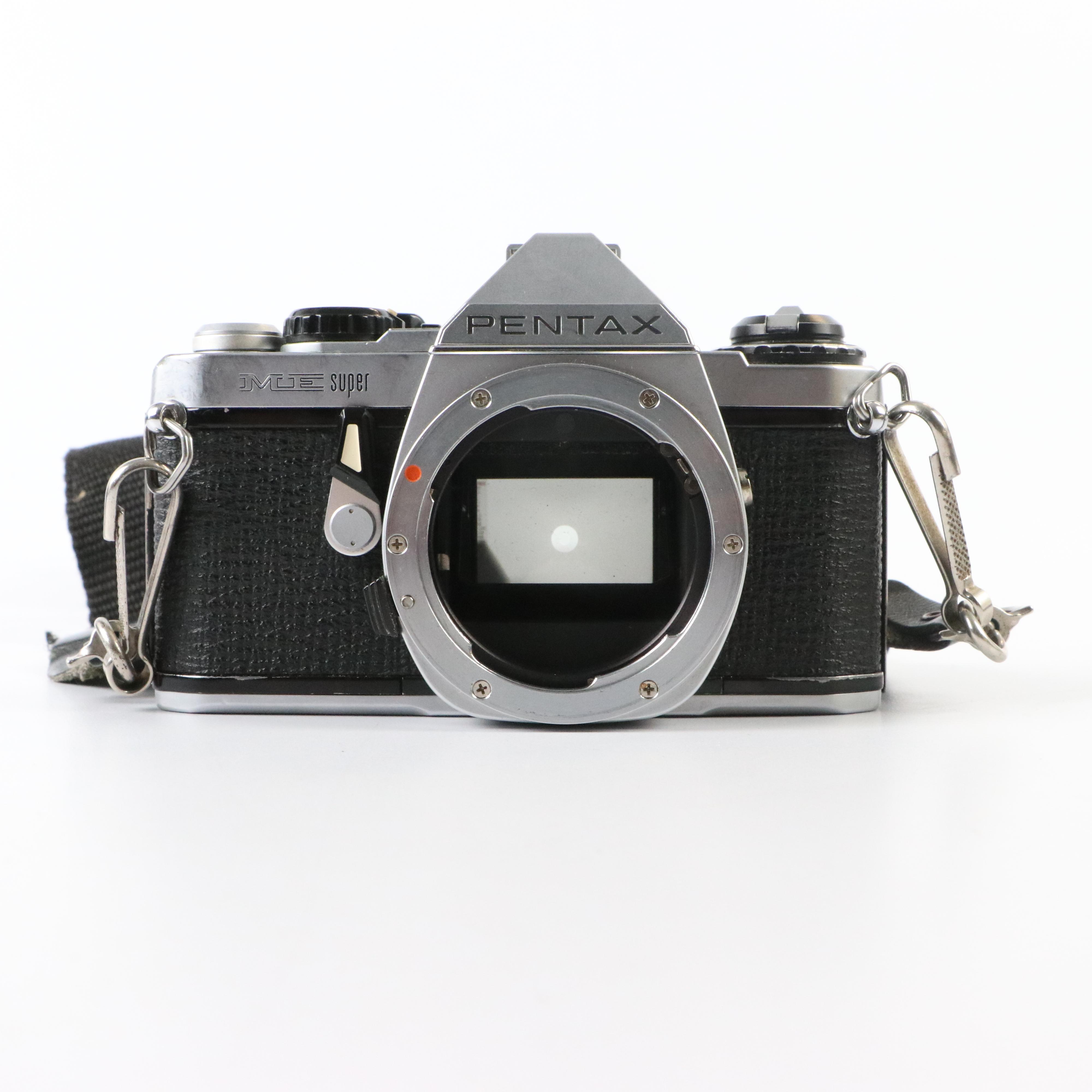 Pentax K1000 and Pentax ME Super Cameras with Telephoto Lenses and More