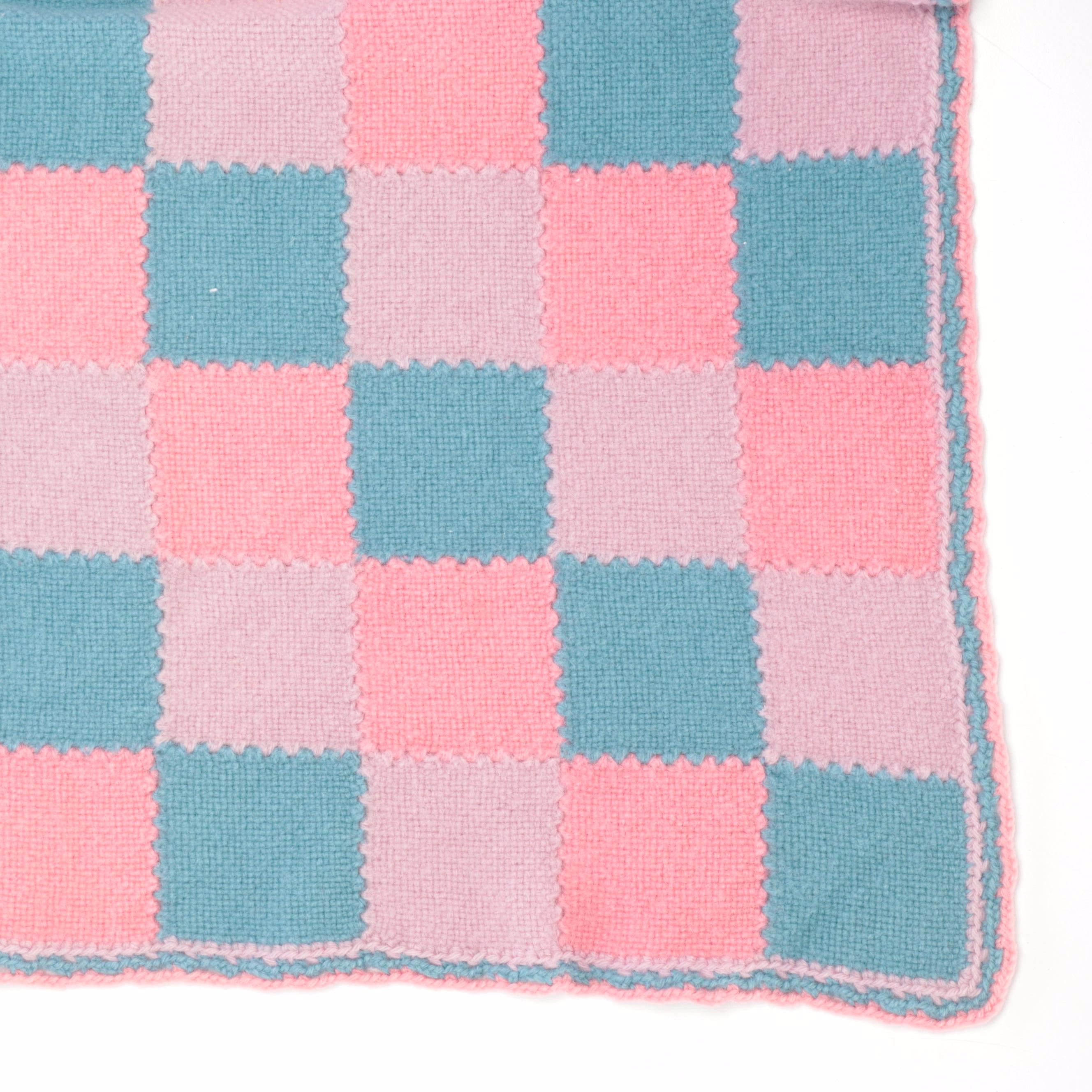 Handwoven and Knitted Checkerboard and Patchwork Throw Blankets