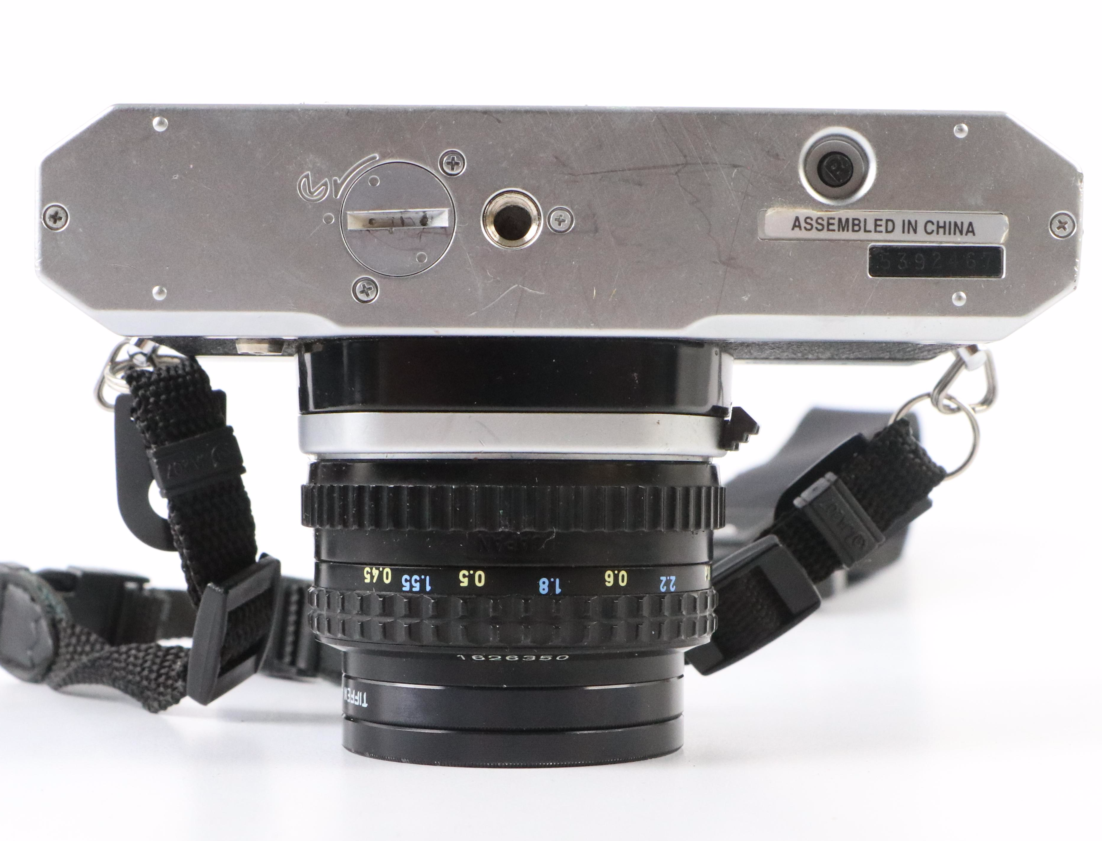 Pentax K1000 and Pentax ME Super Cameras with Telephoto Lenses and More