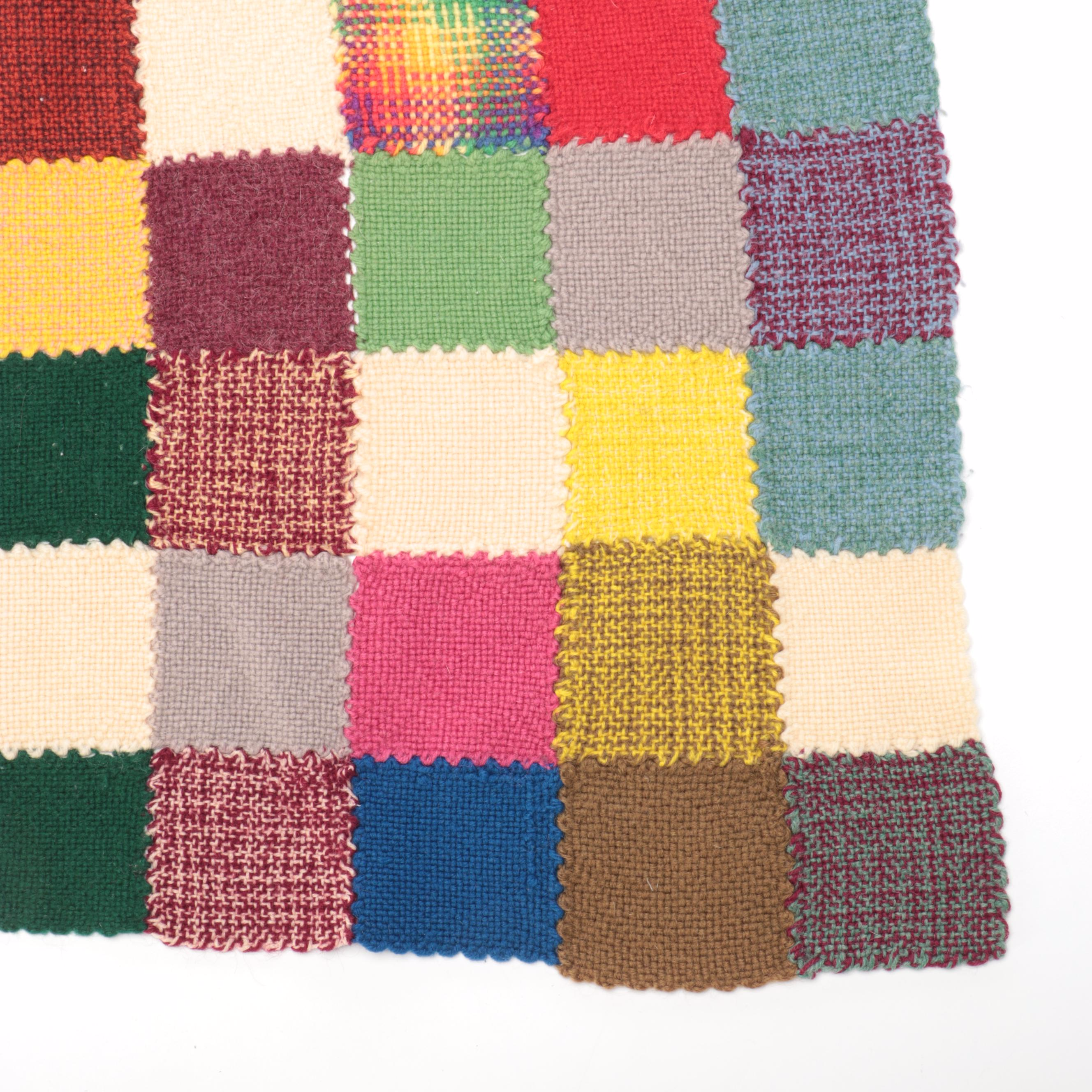 Handwoven and Knitted Checkerboard and Patchwork Throw Blankets