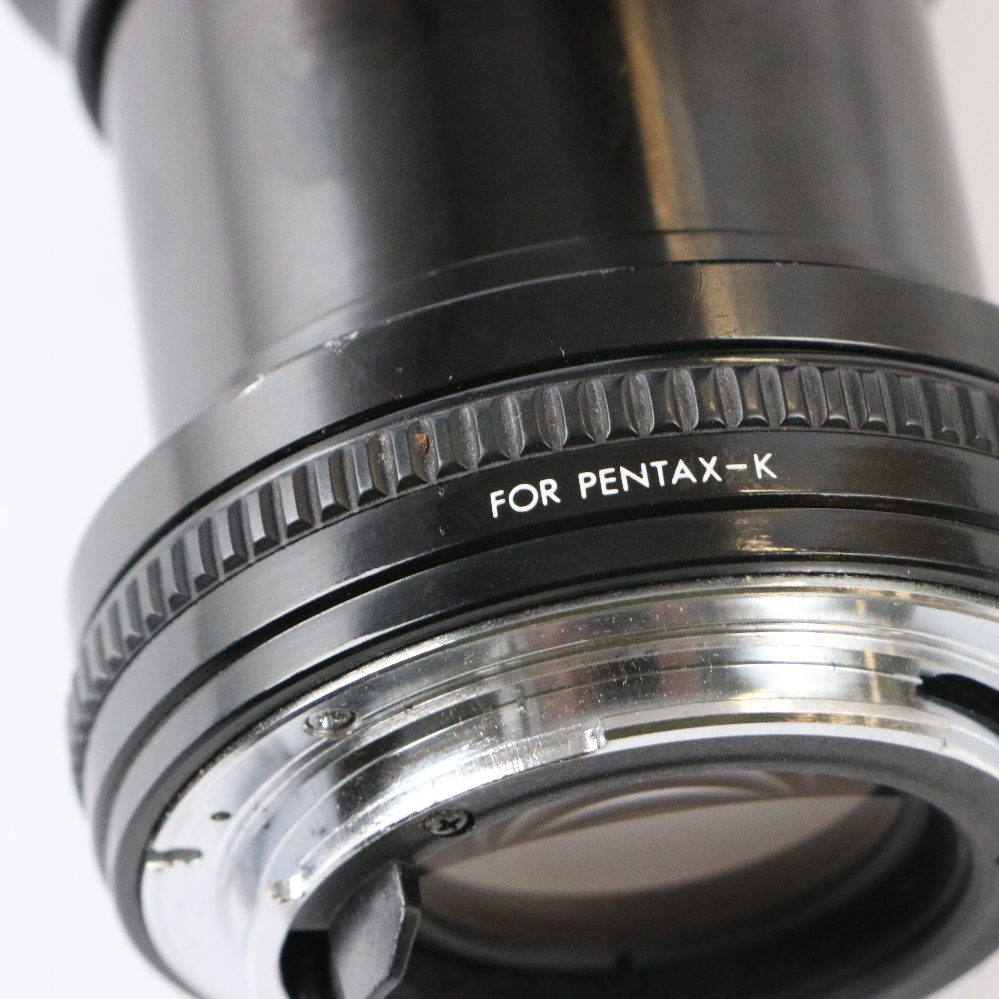 Pentax K1000 and Pentax ME Super Cameras with Telephoto Lenses and More
