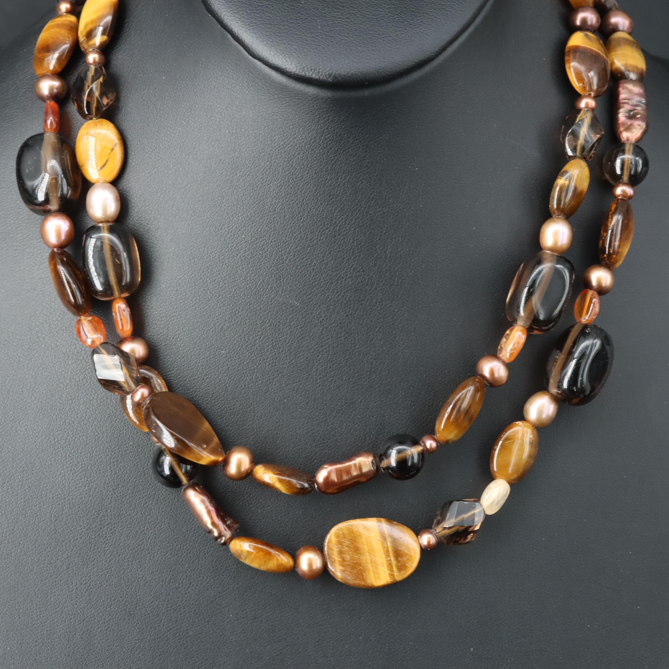 Tiger's Eye Opera Length Necklace