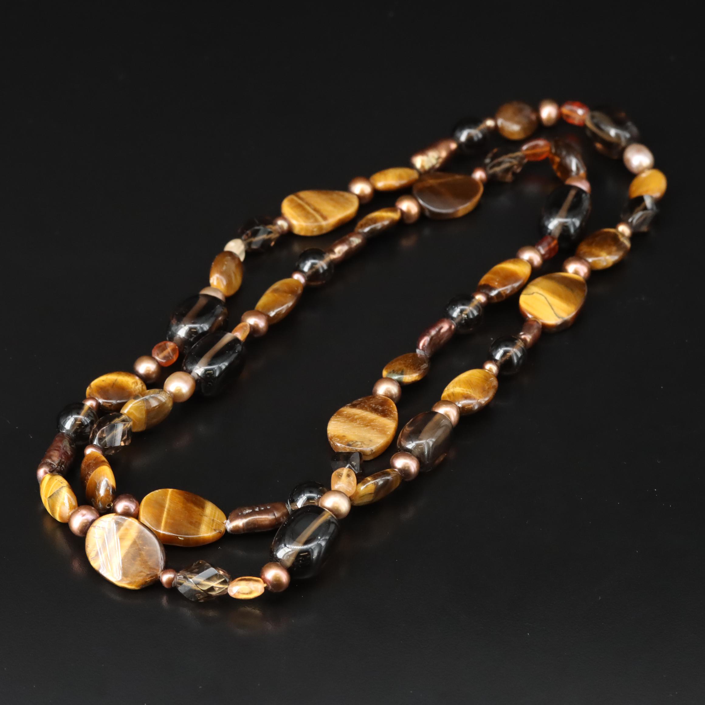 Tiger's Eye Opera Length Necklace