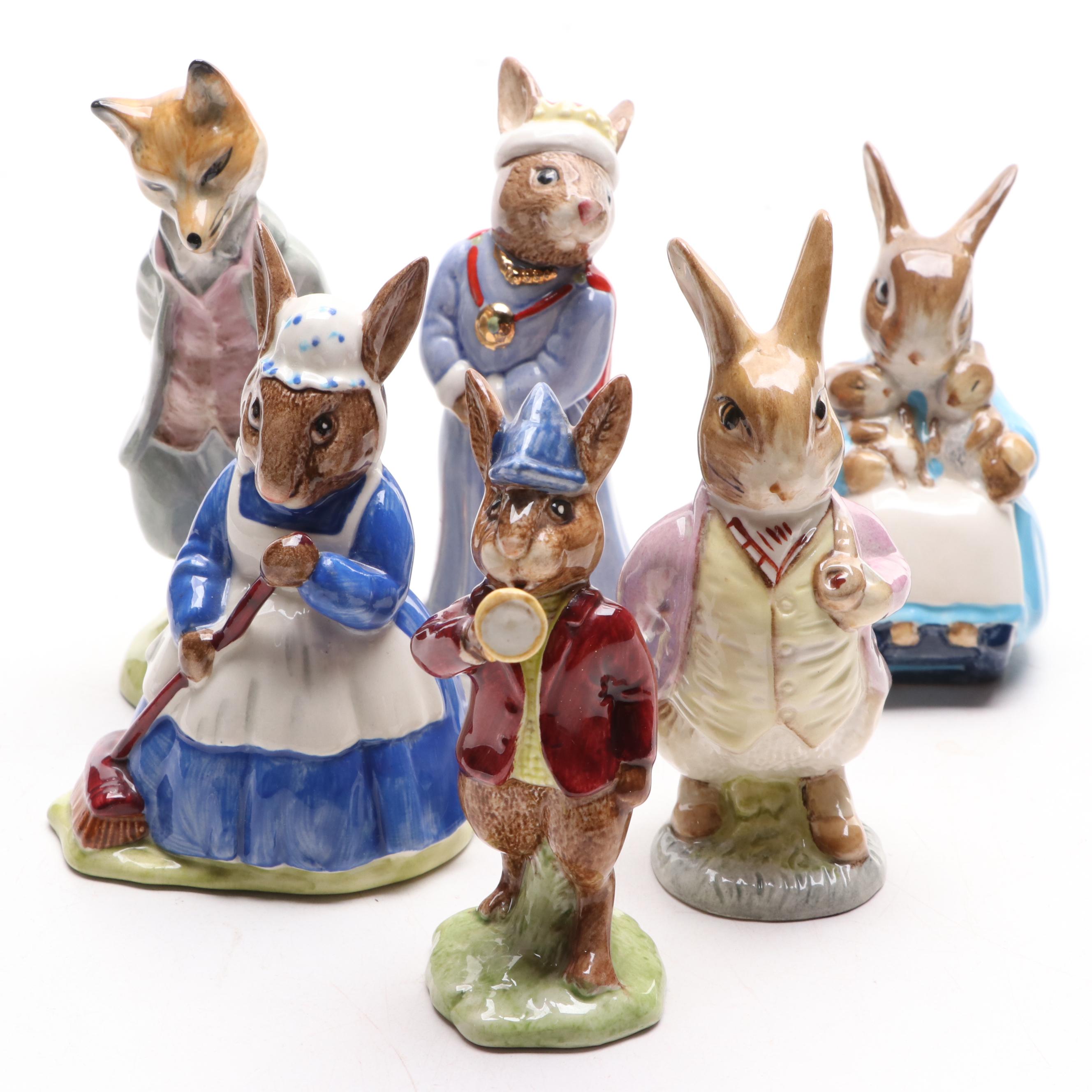 Royal Doulton "Clean Sweep" with Bunnykins and Beatrix Potter Figurines