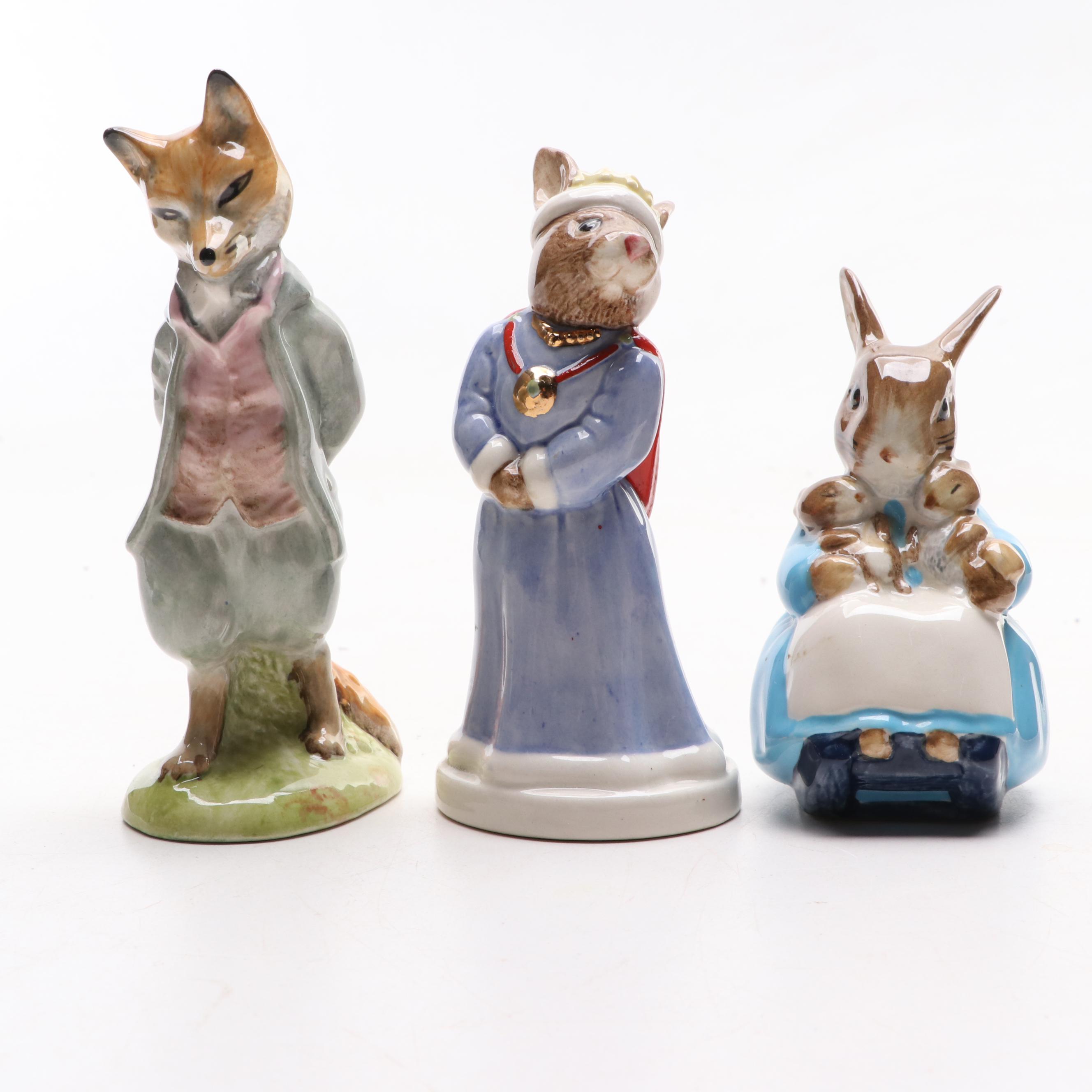 Royal Doulton "Clean Sweep" with Bunnykins and Beatrix Potter Figurines