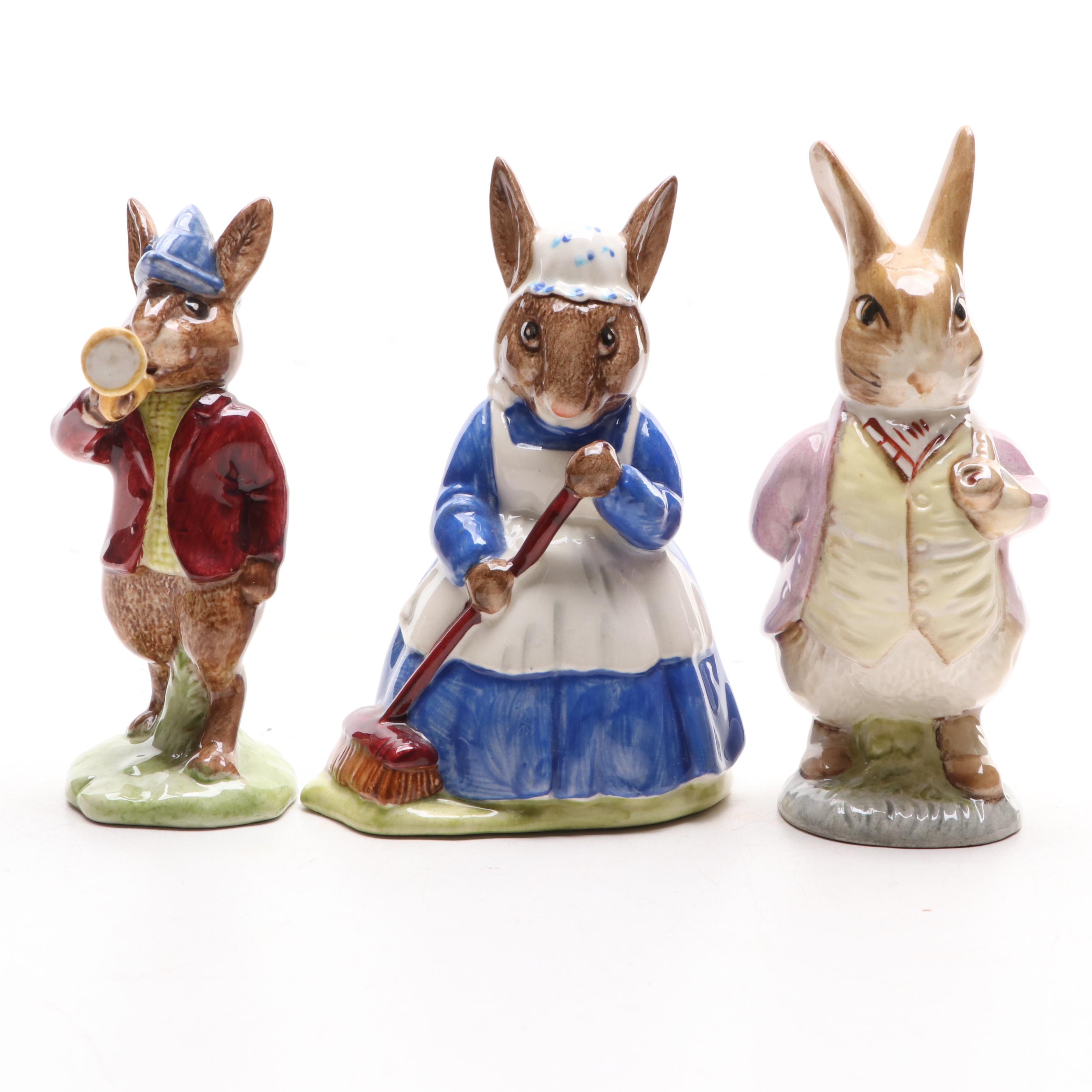 Royal Doulton "Clean Sweep" with Bunnykins and Beatrix Potter Figurines