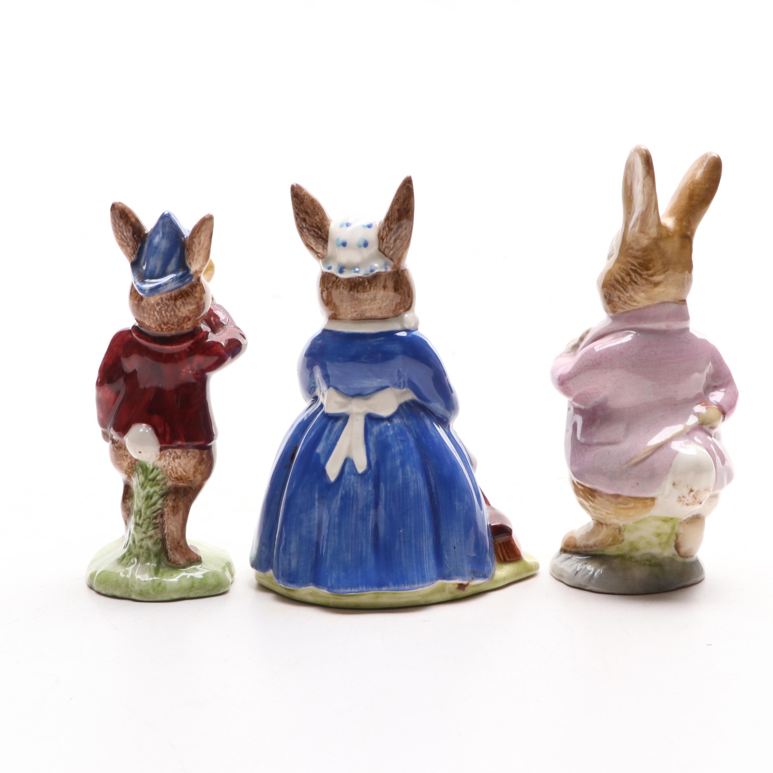 Royal Doulton "Clean Sweep" with Bunnykins and Beatrix Potter Figurines
