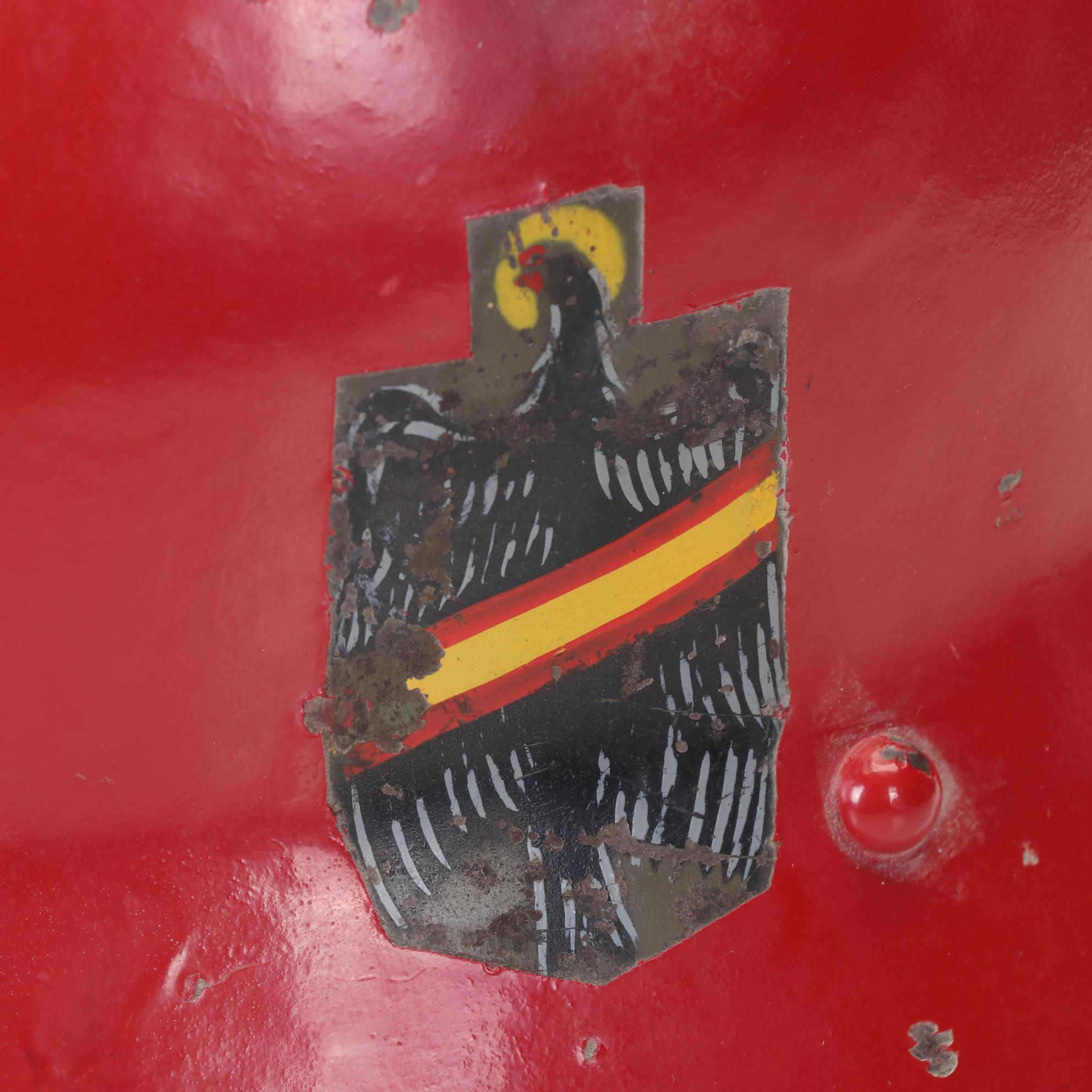 WWII Era Army and Civil Defense Helmets with Military Themed Comic Books