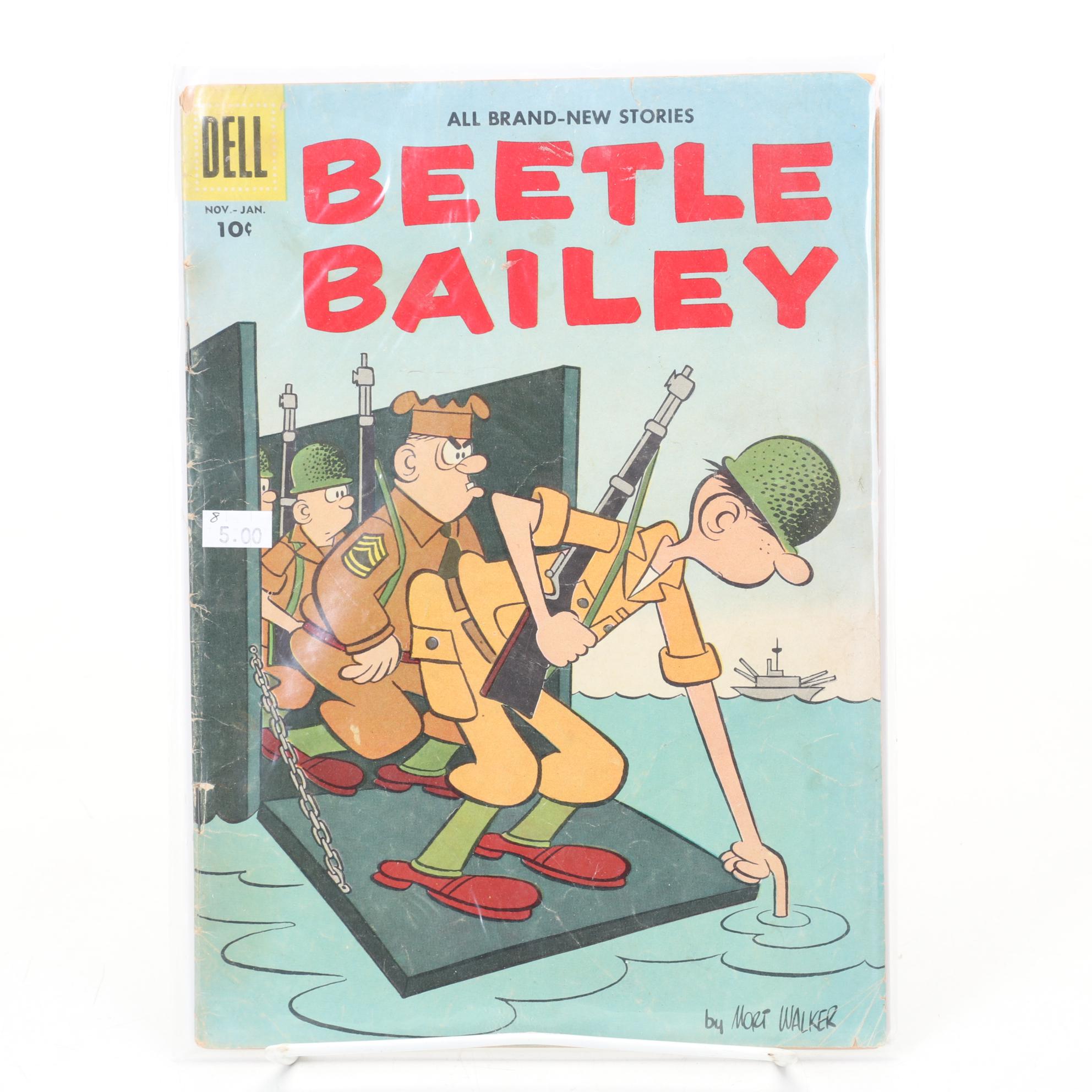 WWII Era Army and Civil Defense Helmets with Military Themed Comic Books