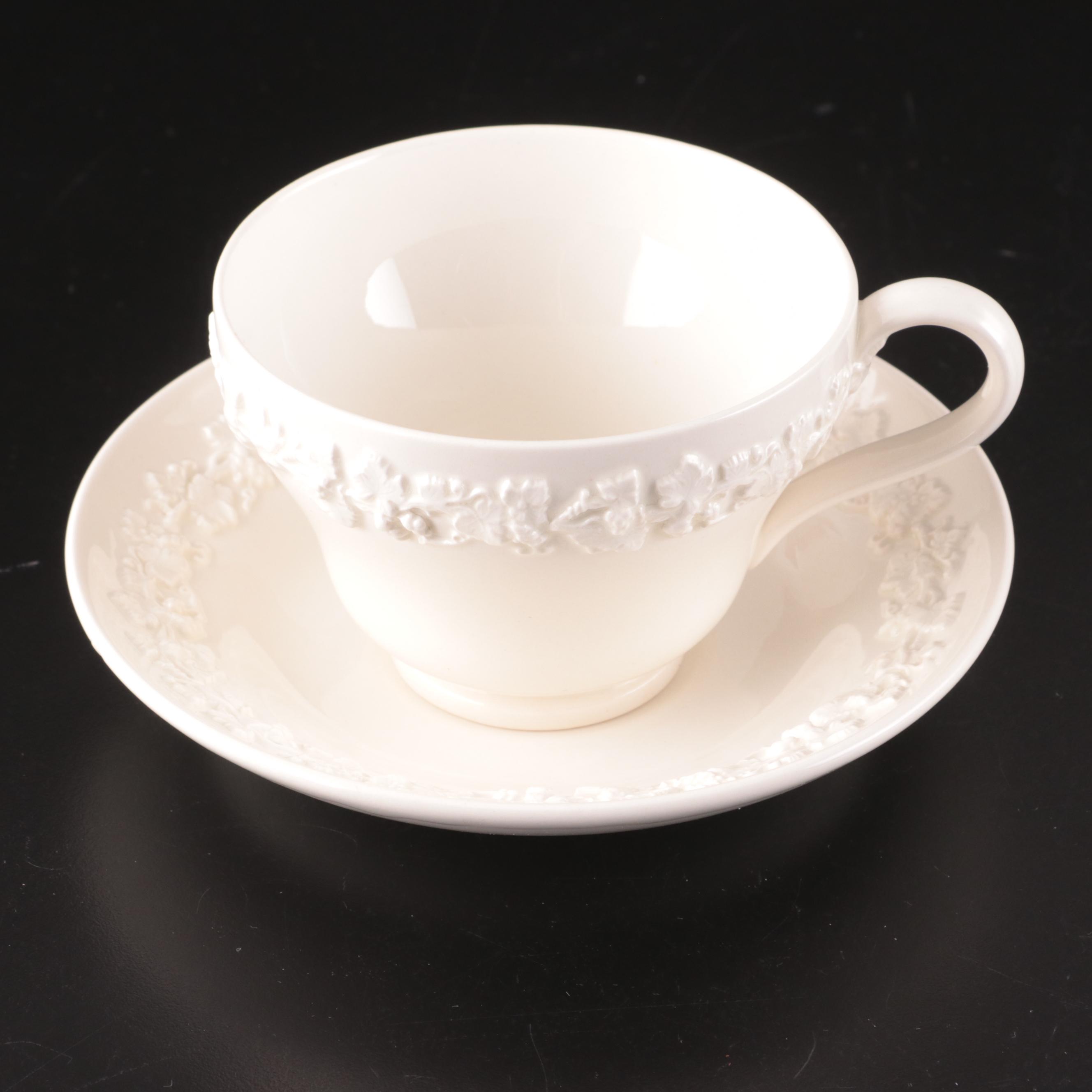 Wedgwood Embossed Queensware Cups and Plates