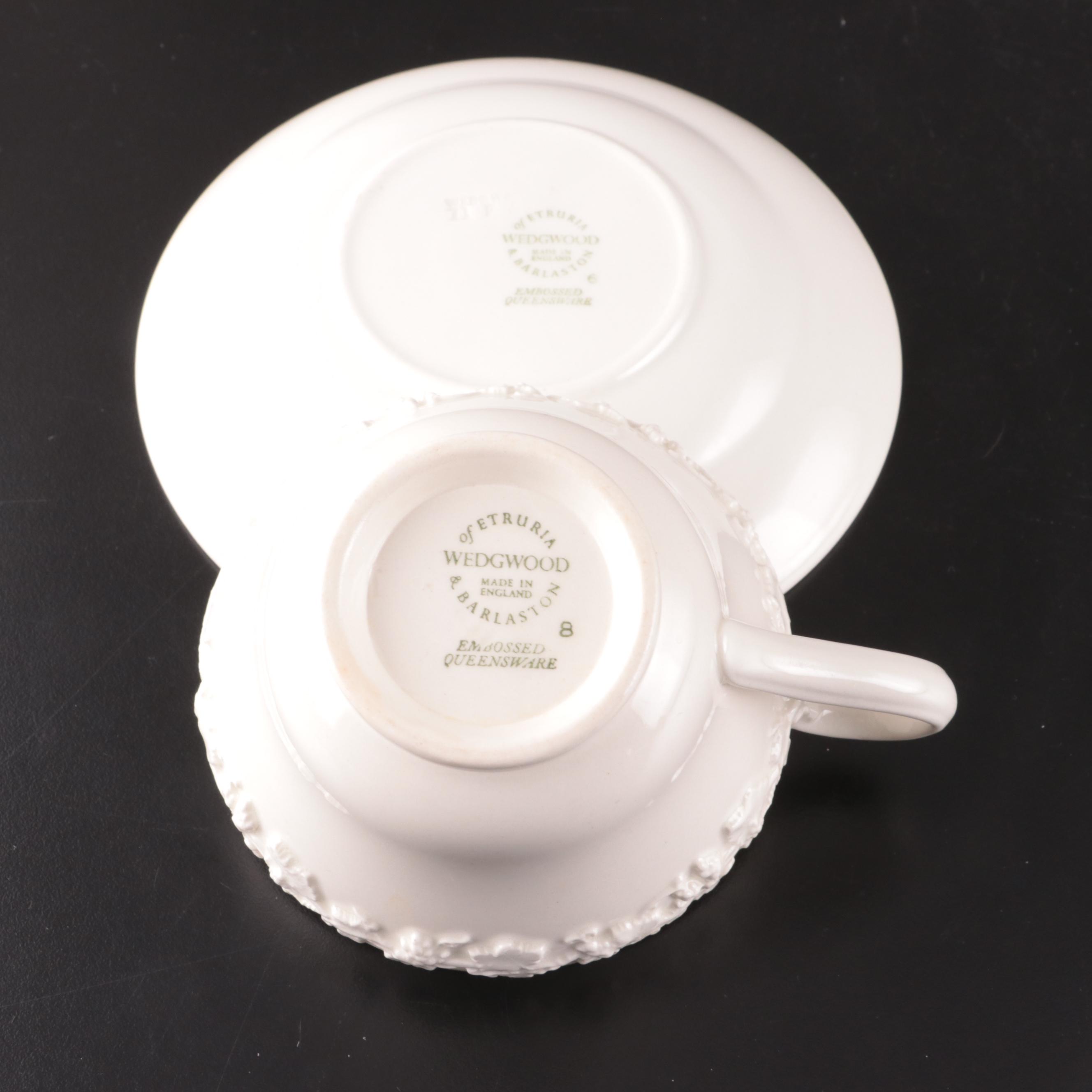 Wedgwood Embossed Queensware Cups and Plates