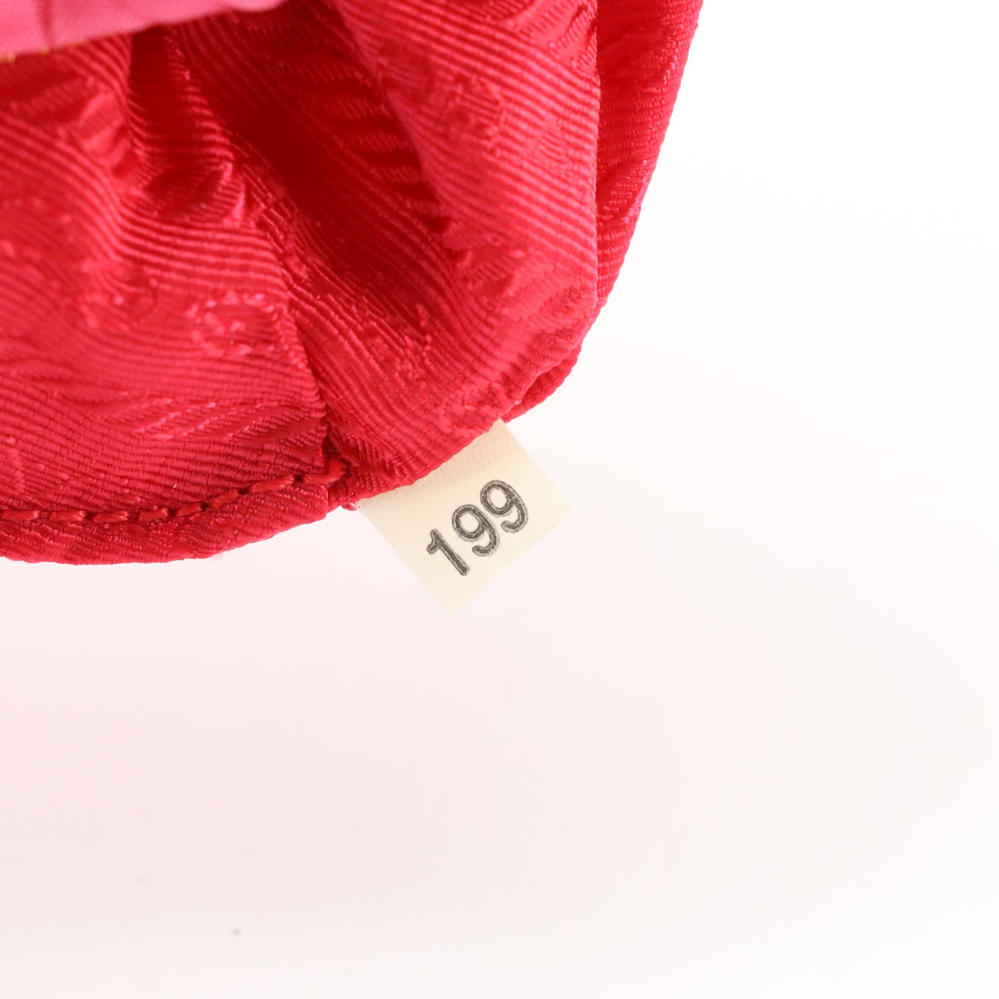 Prada Hot Pink Pleated Tessuto Wristlet Clutch