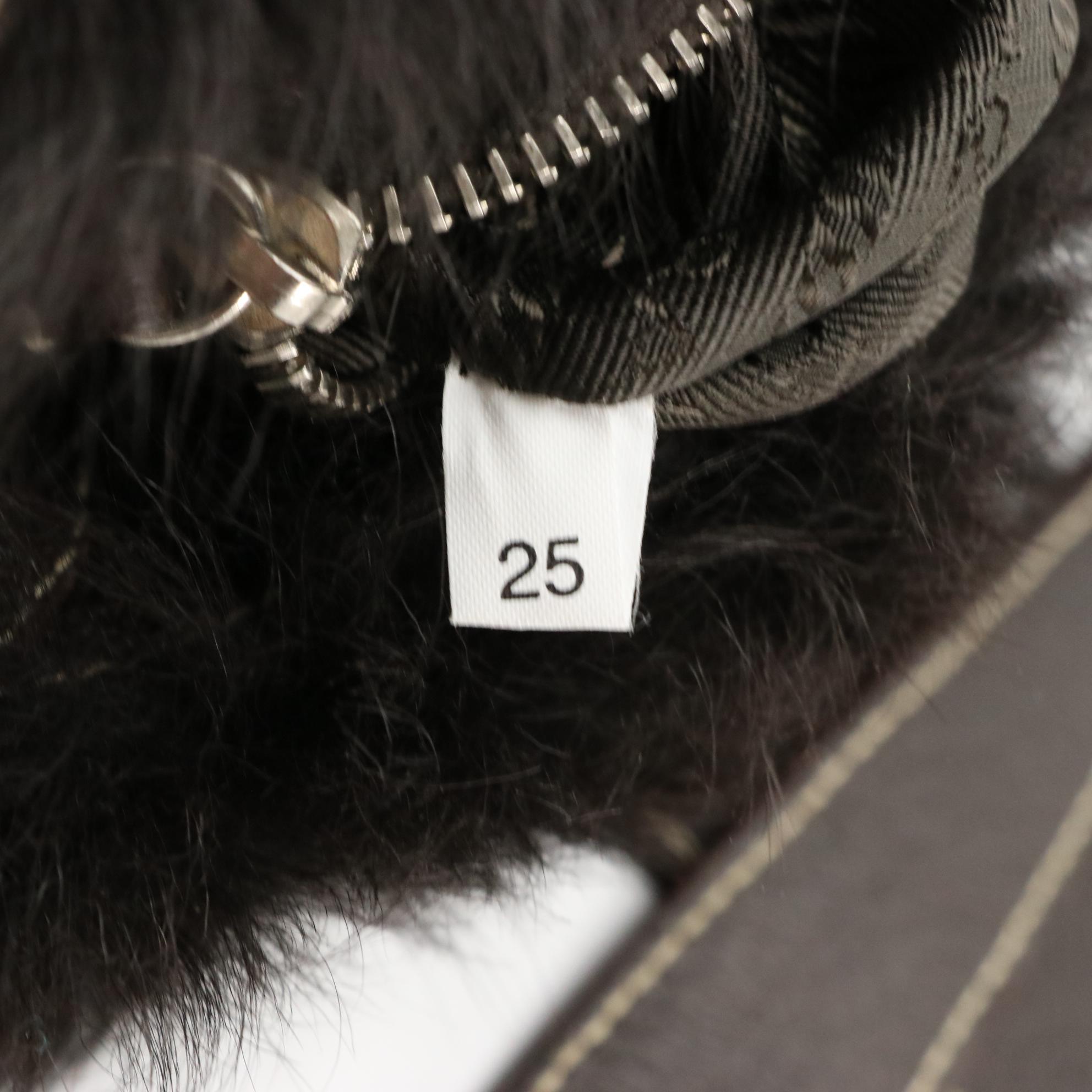 Prada Deep Brown Sheep Fur and Leather Buckle Flap Hobo Handbag