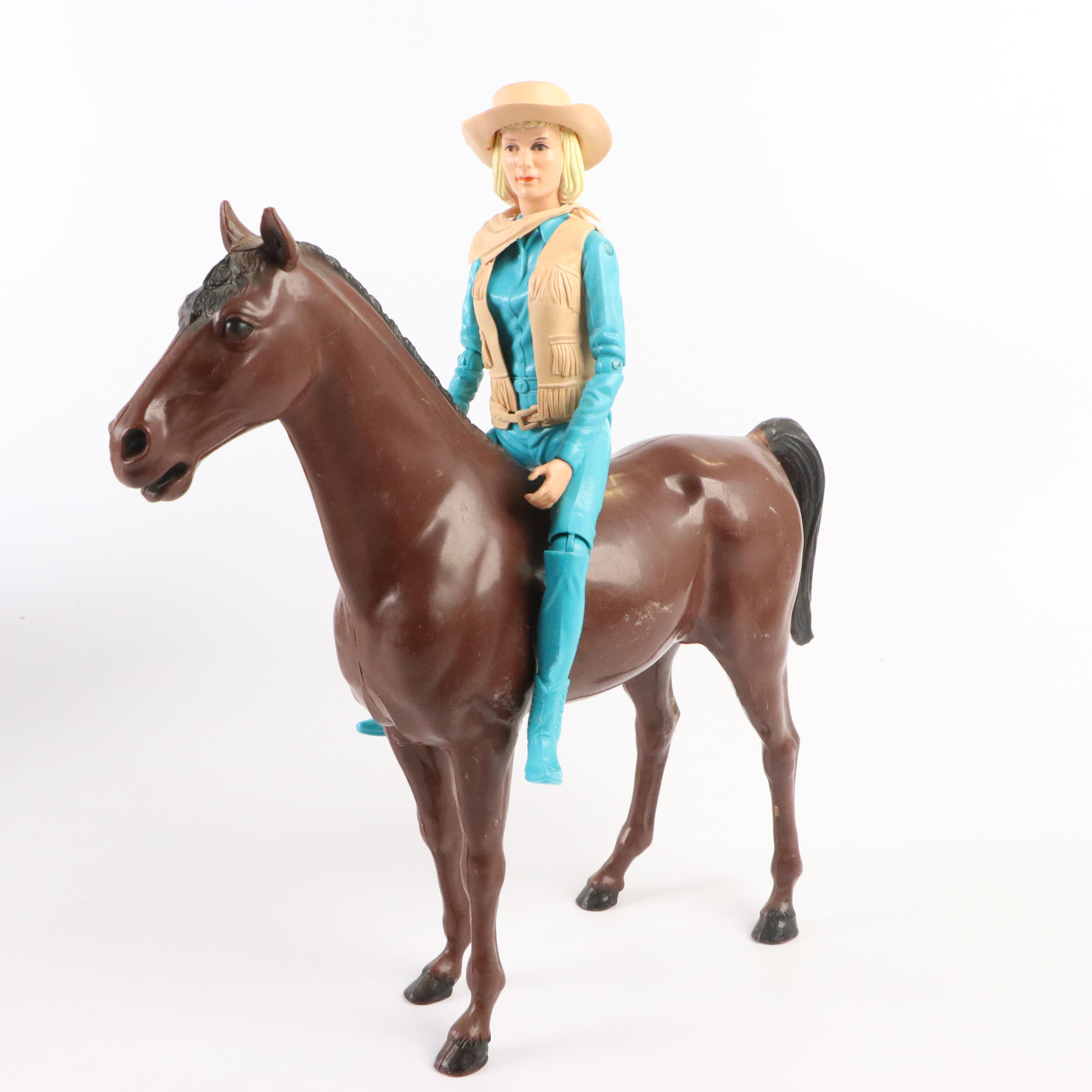 Johnny West Toy Horses, Action Figures, Accessories and a Hubley Toy Cap Gun
