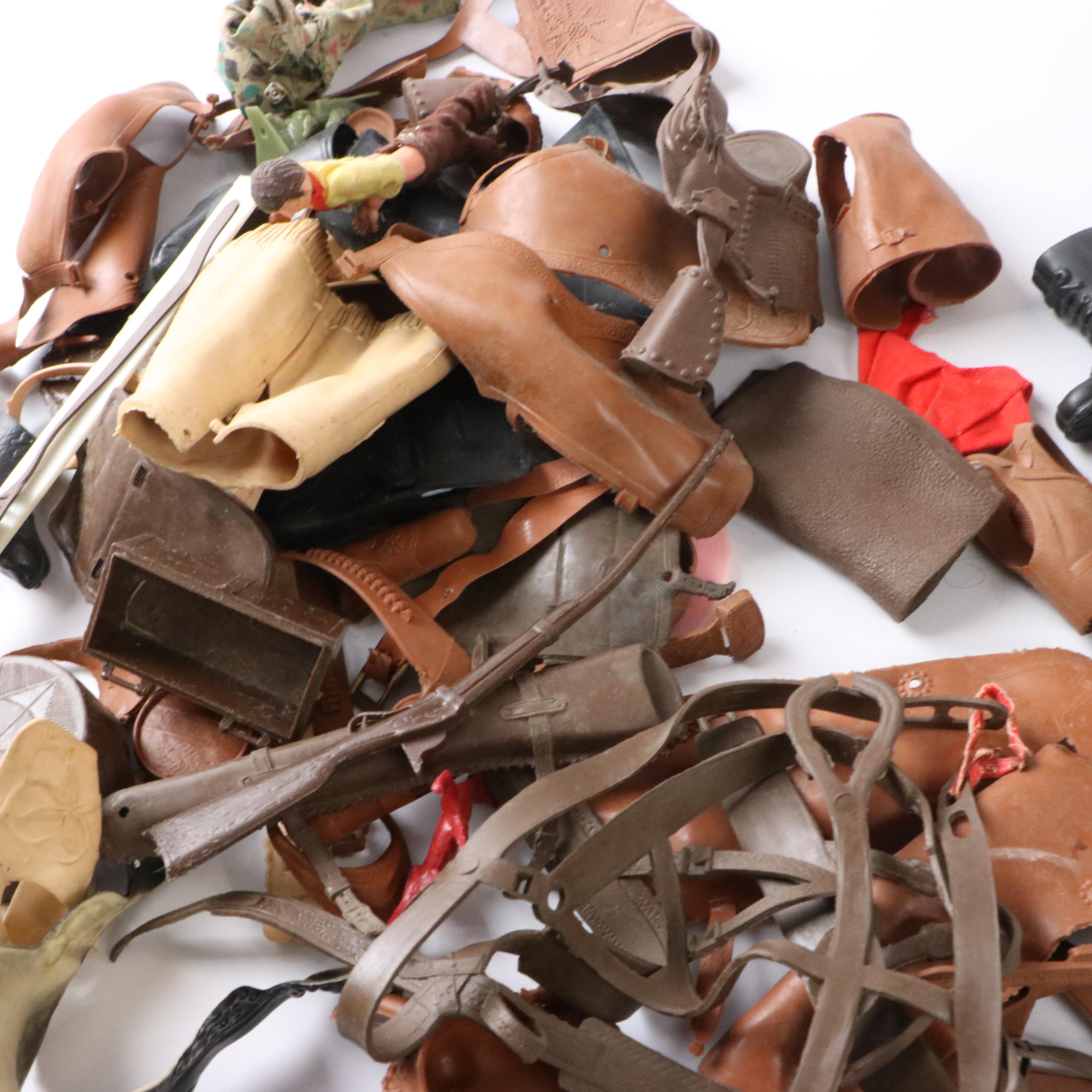 Johnny West Toy Horses, Action Figures, Accessories and a Hubley Toy Cap Gun