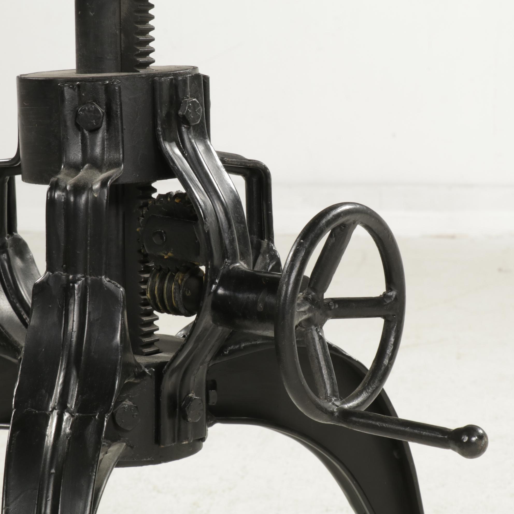 Contemporary Arhaus "Weston" Industrial Style Adjustable Metal Side Table