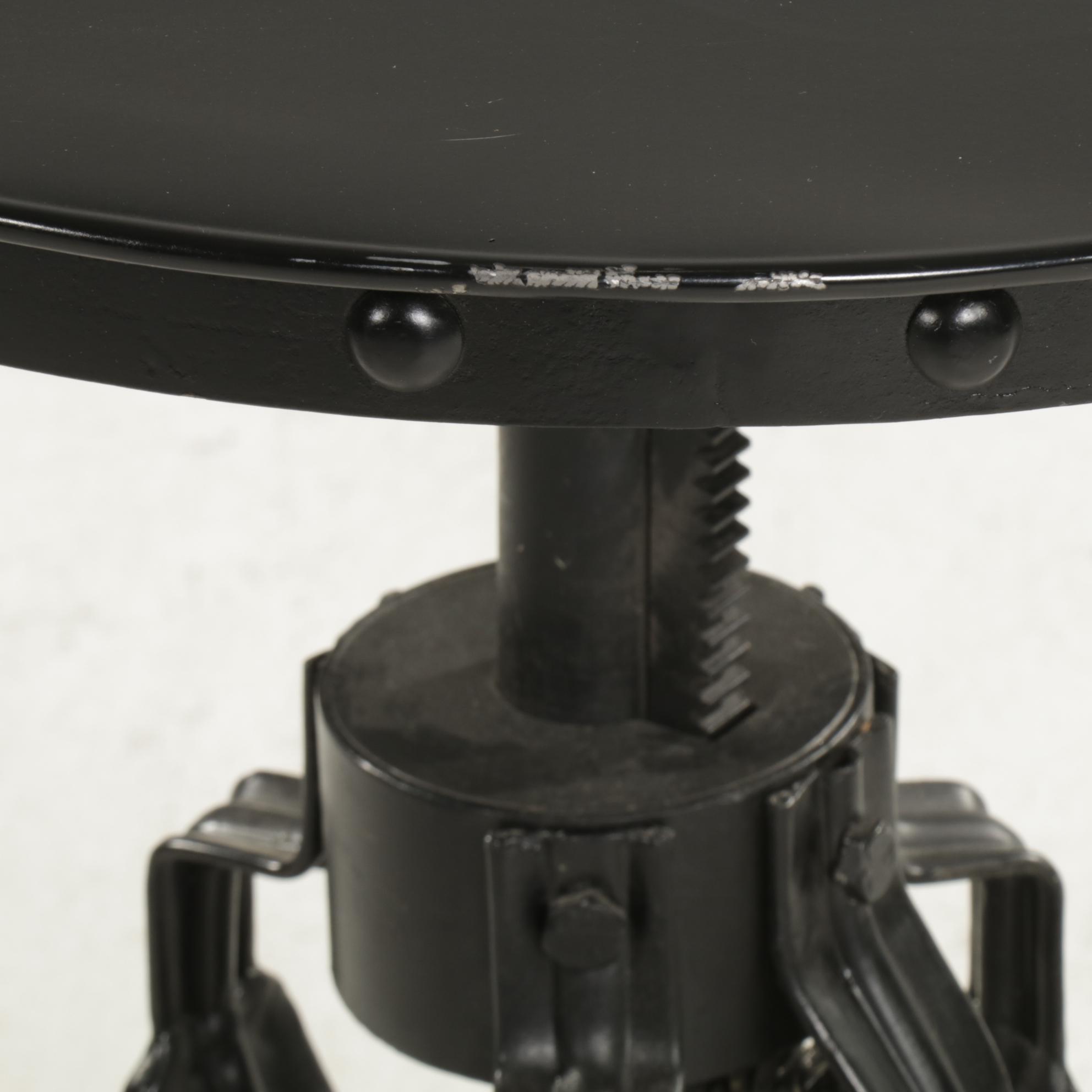 Contemporary Arhaus "Weston" Industrial Style Adjustable Metal Side Table