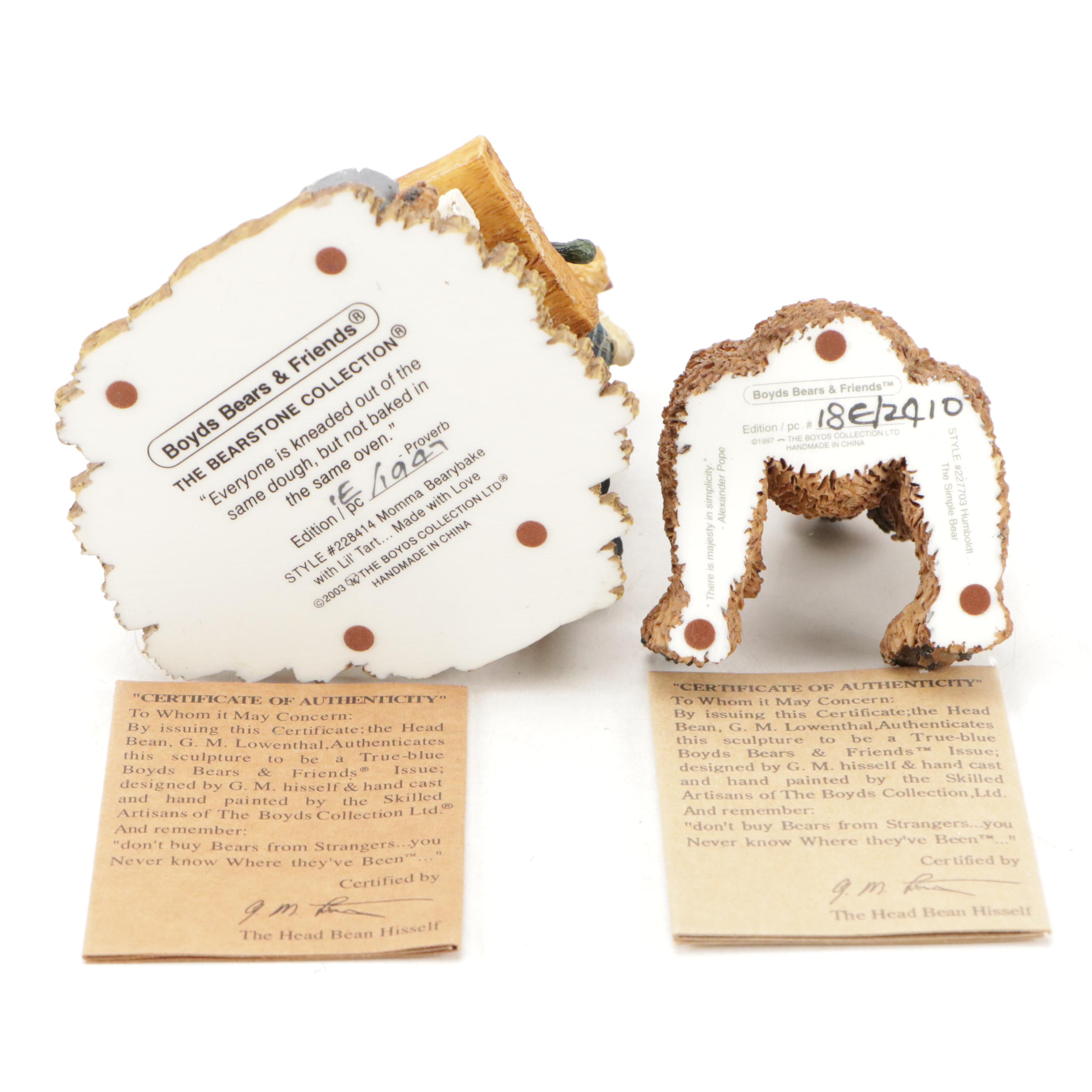 Boyds Bears The Bearstone Collection Cast Resin Figurines