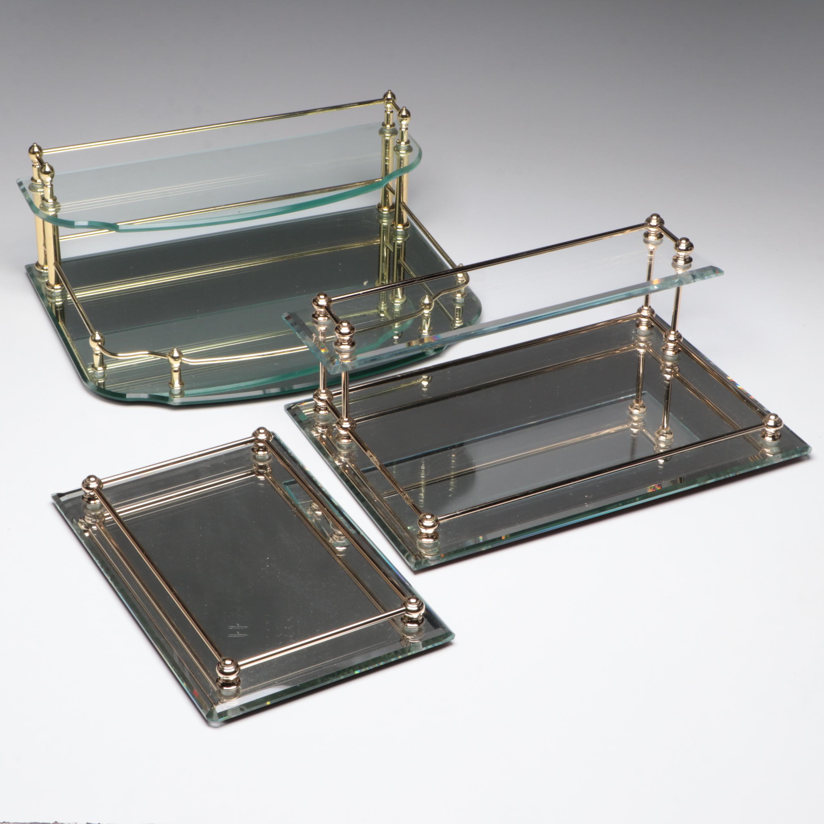 Frontgate Two-Tier Vanity Tray with More Frontgate Mirrored Vanity Trays