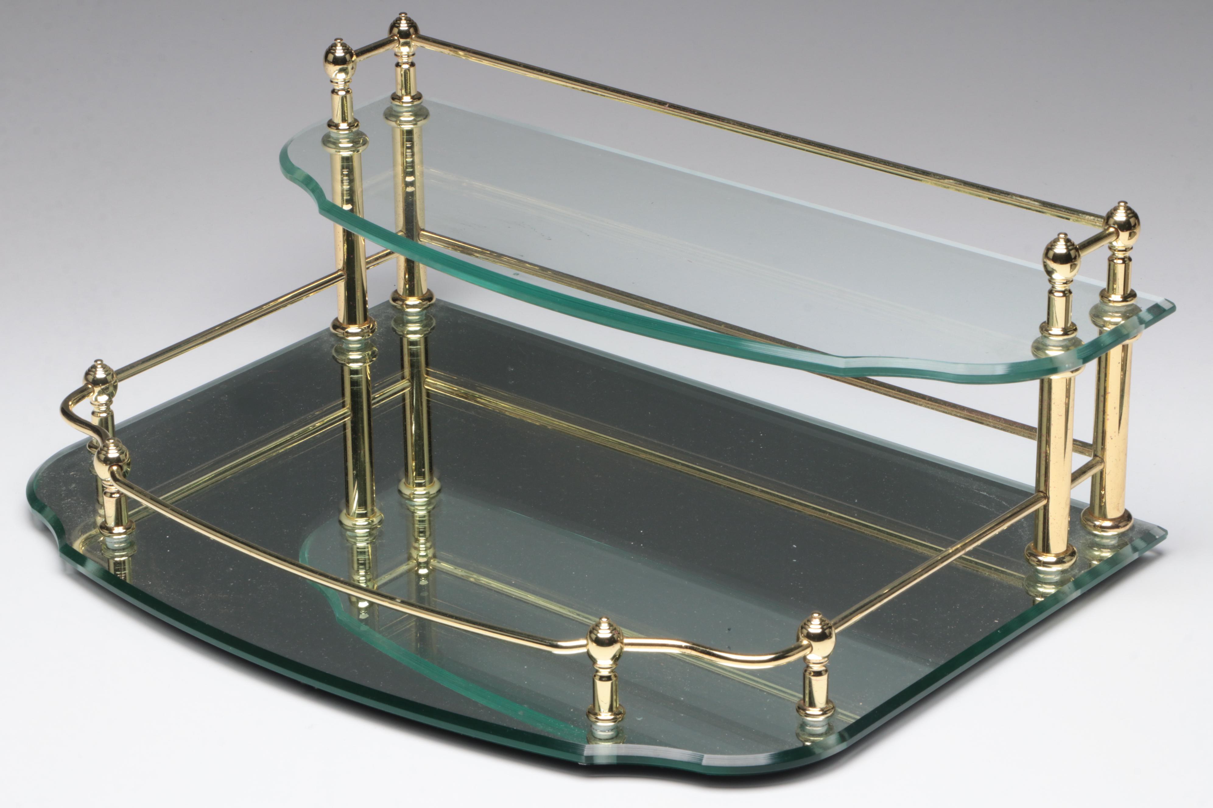 Frontgate Two-Tier Vanity Tray with More Frontgate Mirrored Vanity Trays