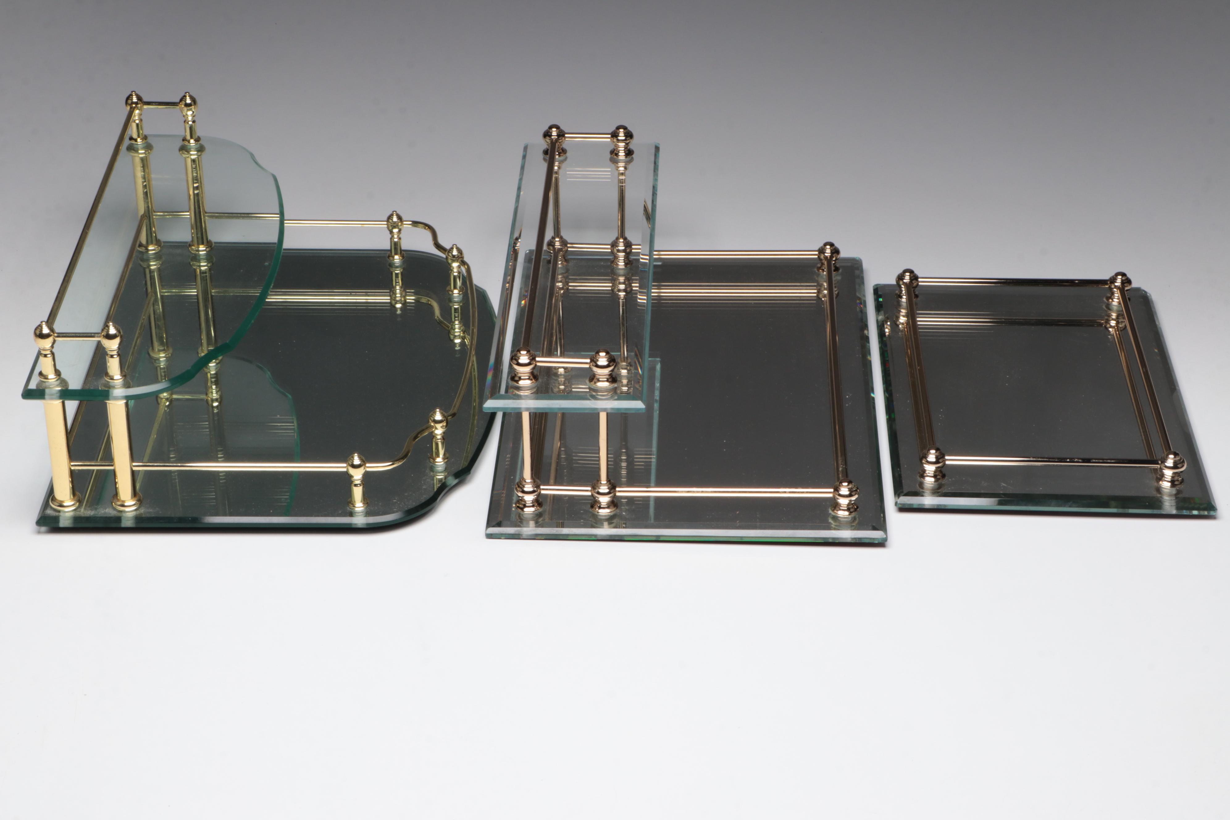 Frontgate Two-Tier Vanity Tray with More Frontgate Mirrored Vanity Trays