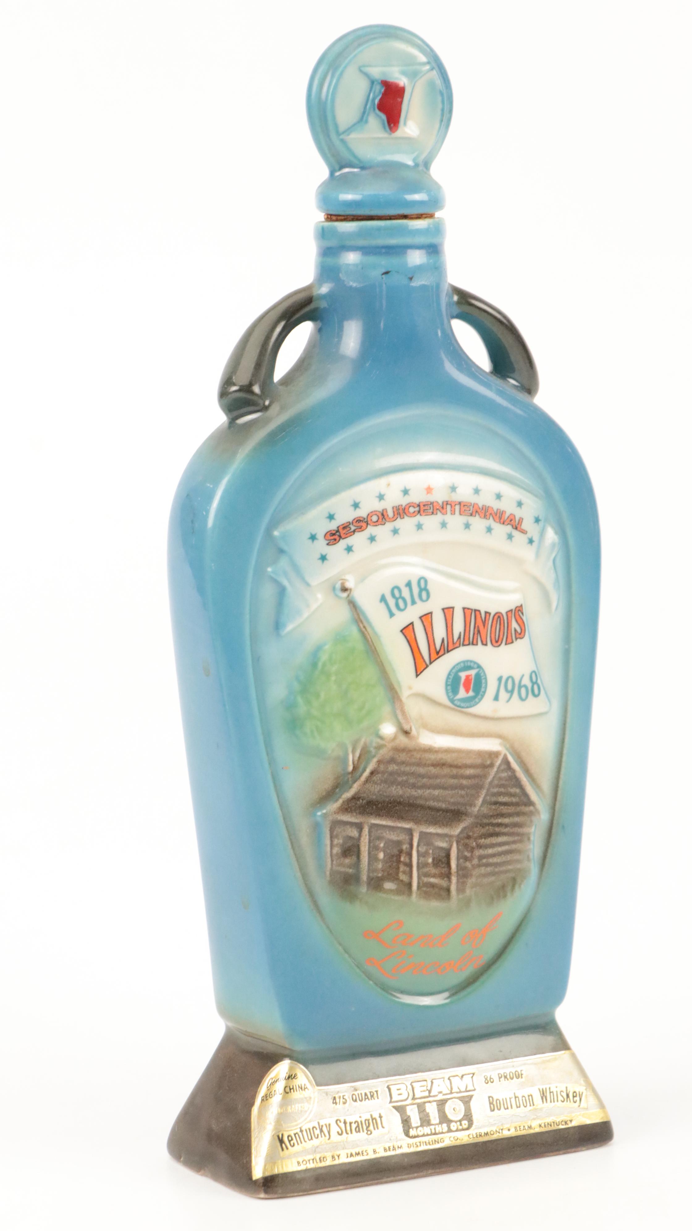 Jim Beam Novelty and Souvenir Ceramic Whiskey Decanters, Mid to Late 20th C