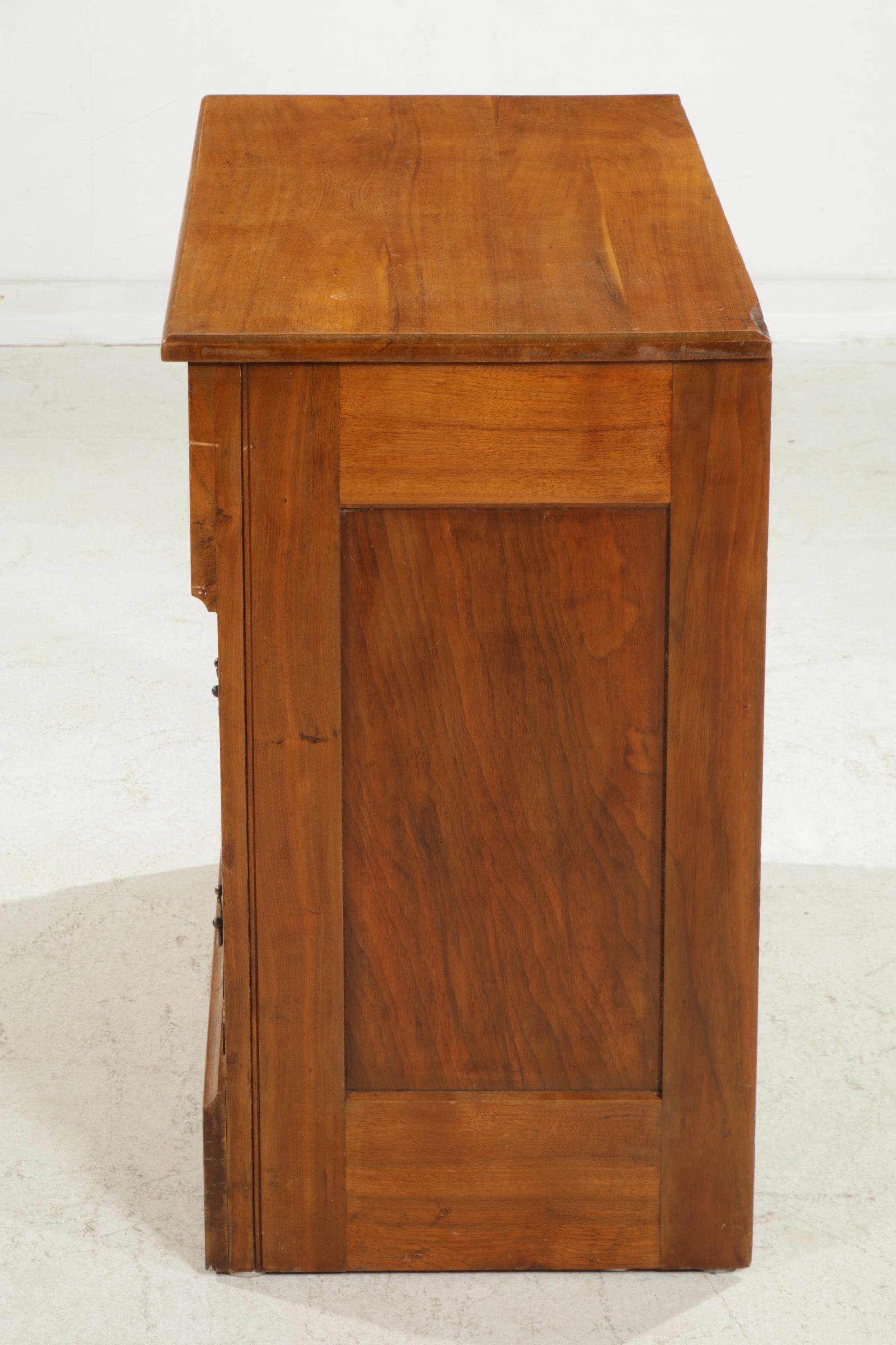 Victorian Walnut Three-Drawer Chest, Late 19th to Early 20th Century