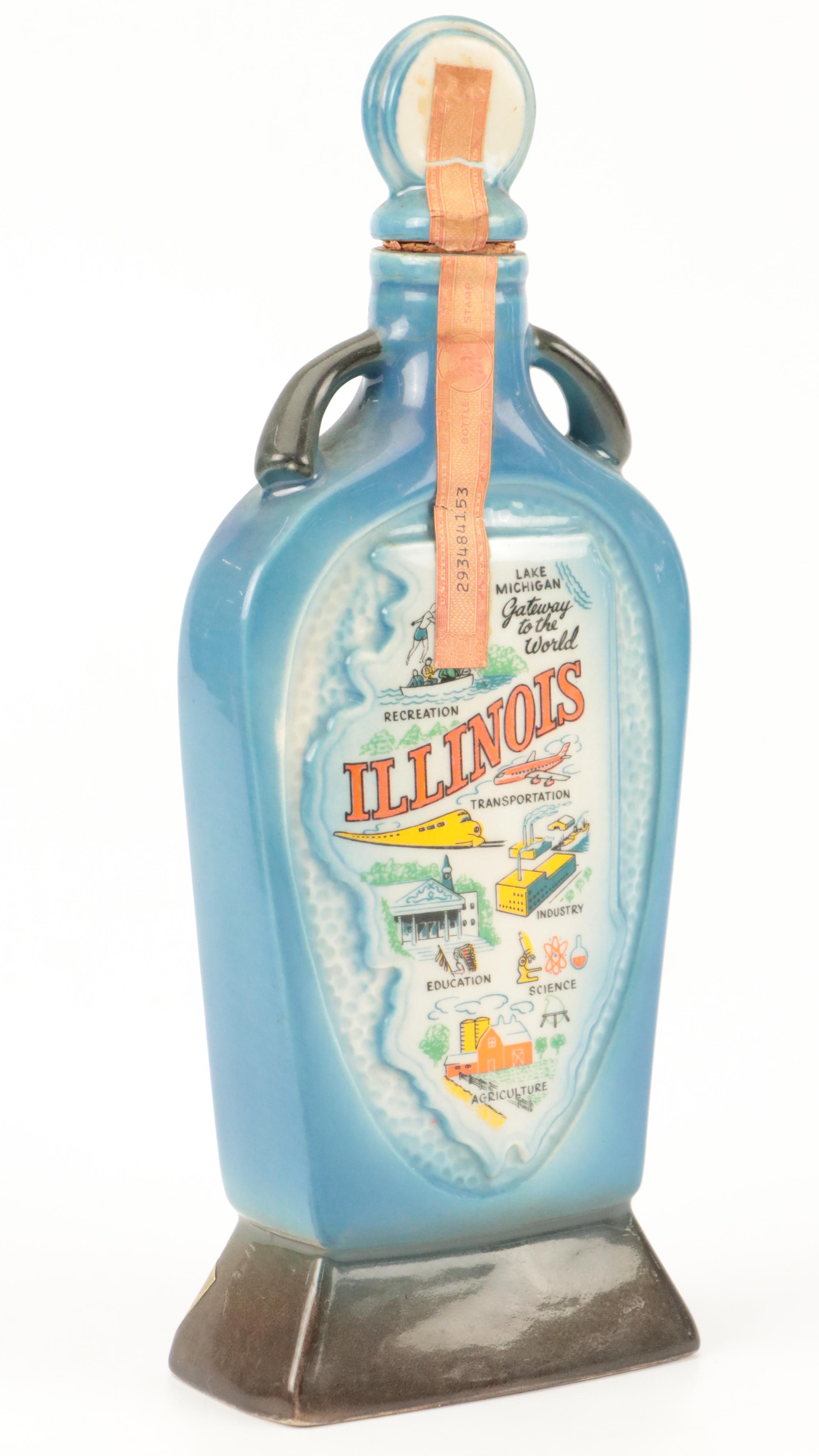 Jim Beam Novelty and Souvenir Ceramic Whiskey Decanters, Mid to Late 20th C