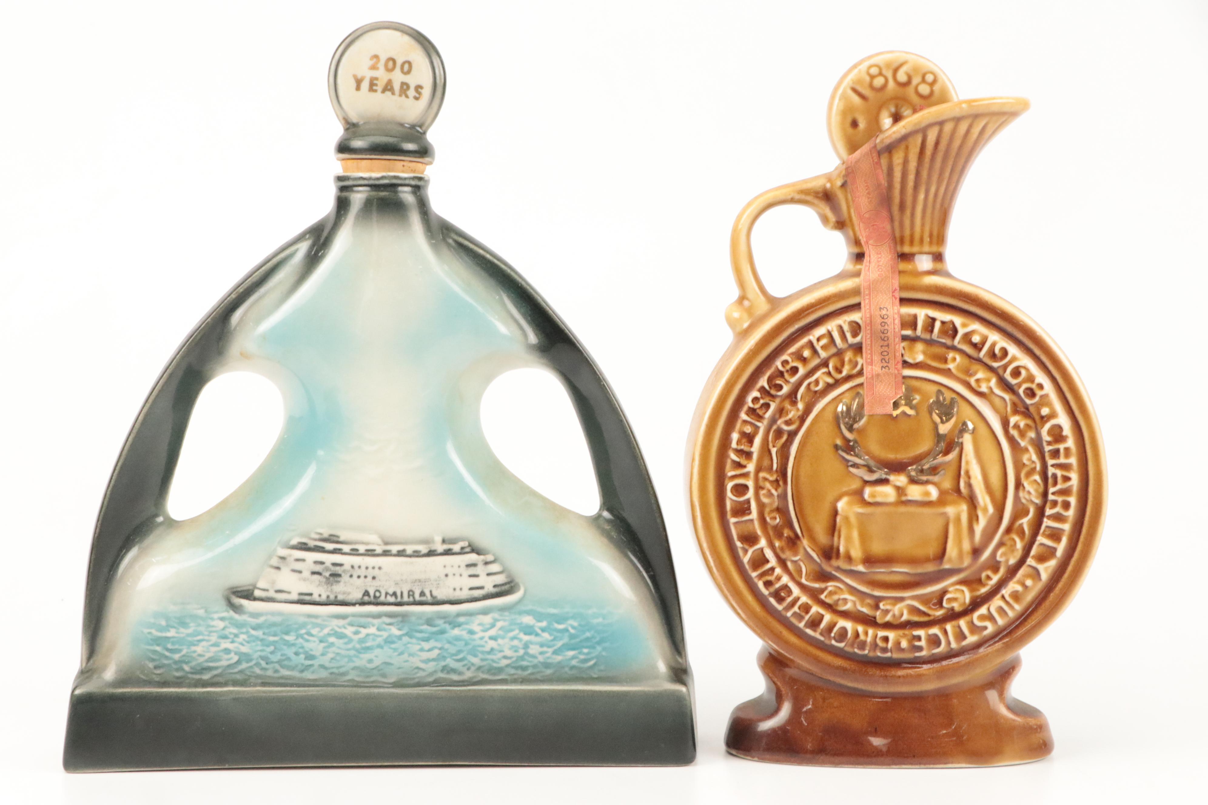 Jim Beam Novelty and Souvenir Ceramic Whiskey Decanters, Mid to Late 20th C